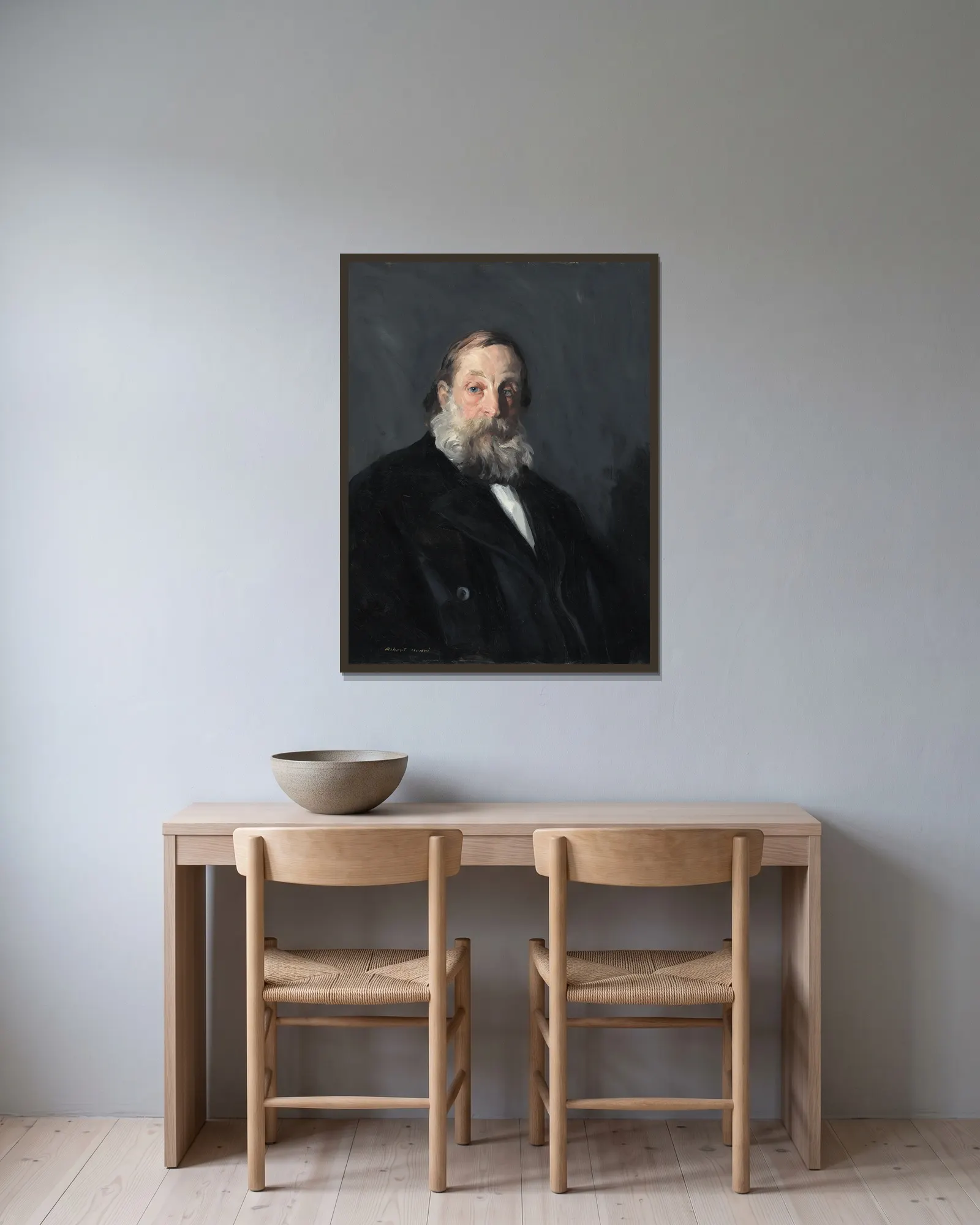 George Cotton Smith av Robert Henri inramad på en vägg