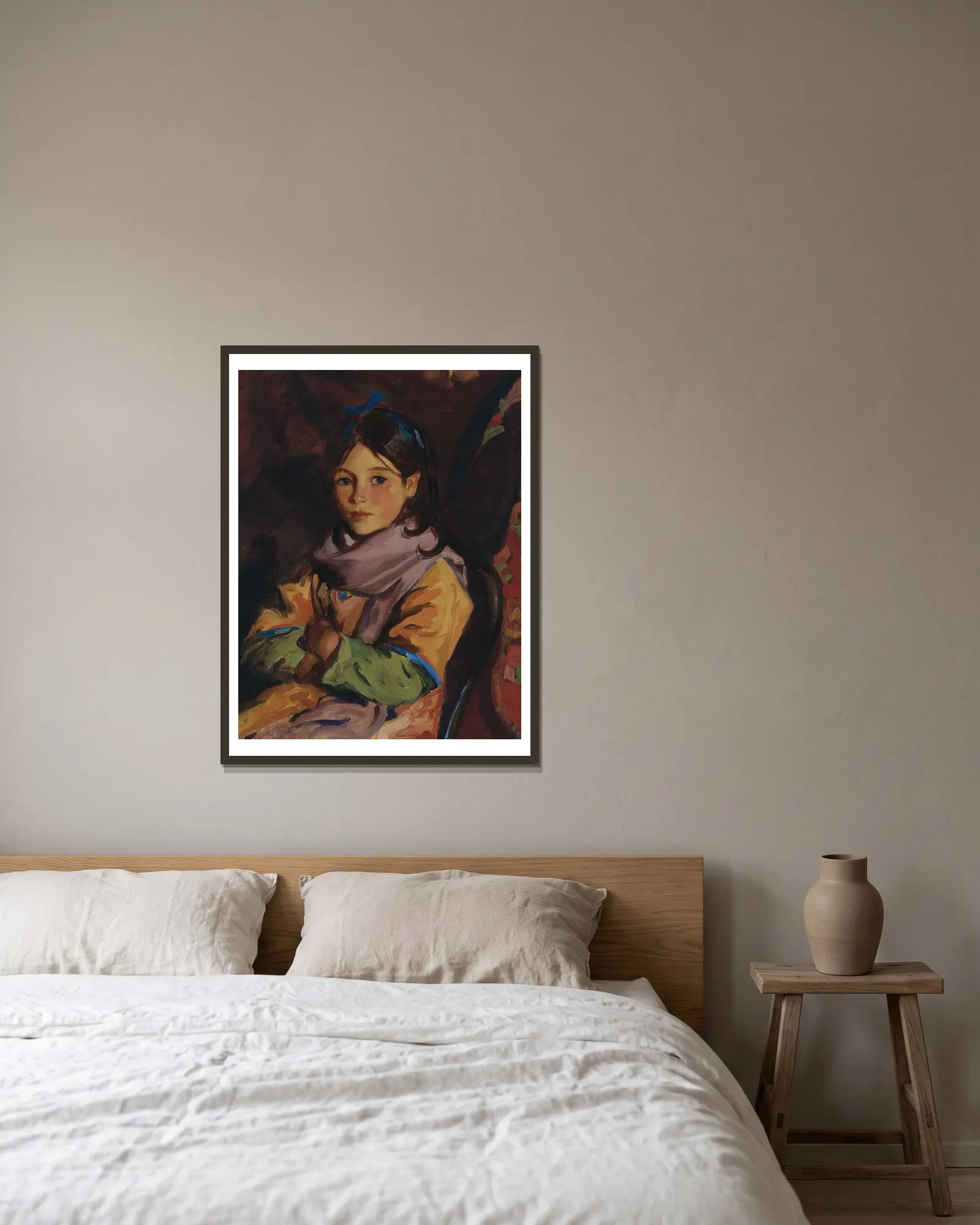 Mary Agnes av Robert Henri inramad på en vägg
