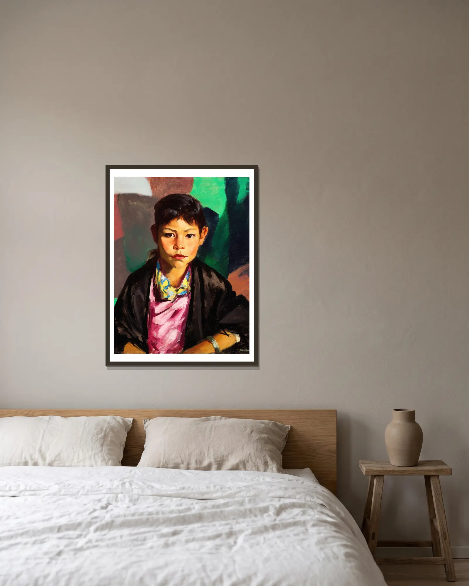 Pepita av Robert Henri inramad på en vägg