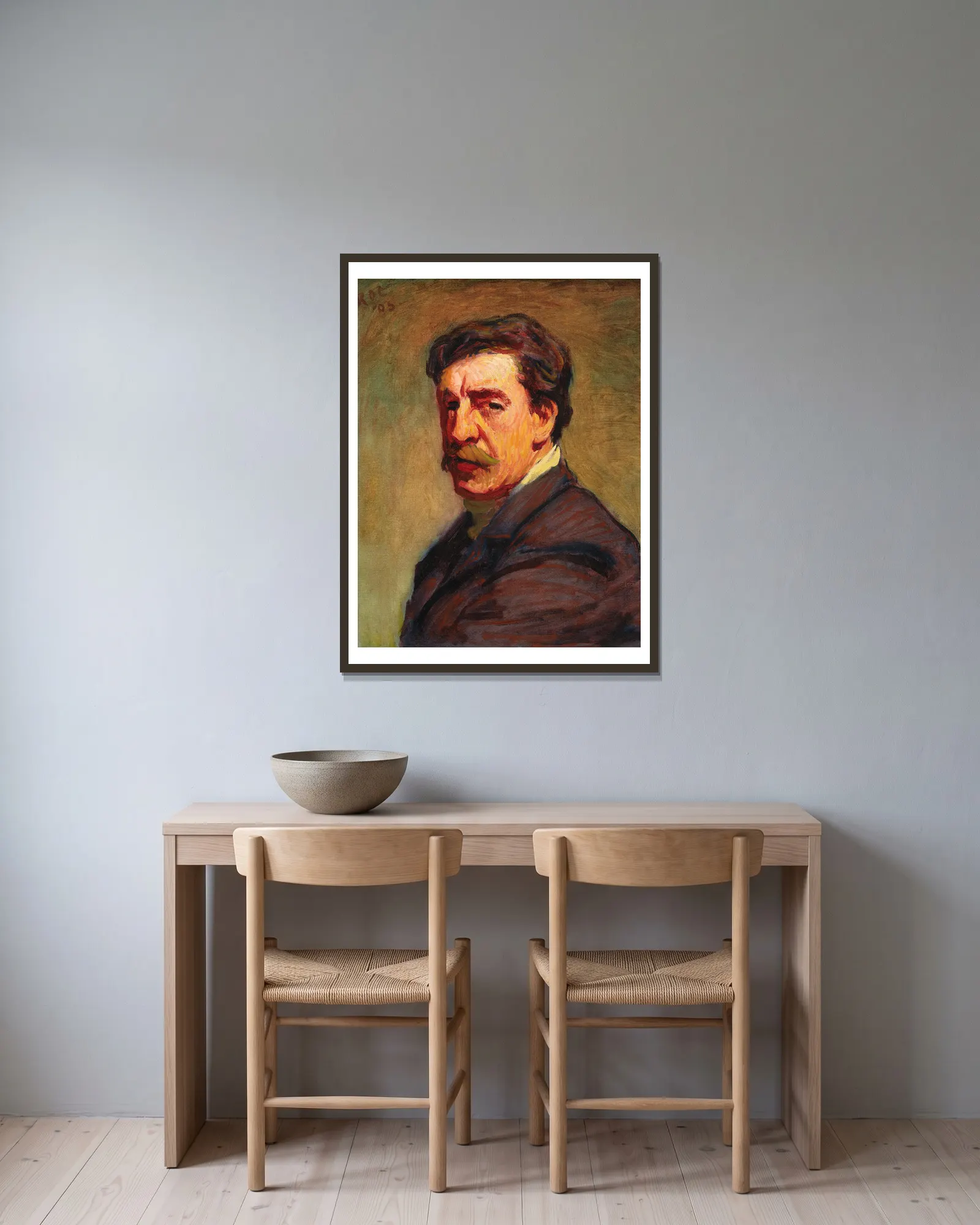 Self-Portrait av Roderic O'Conor inramad på en vägg