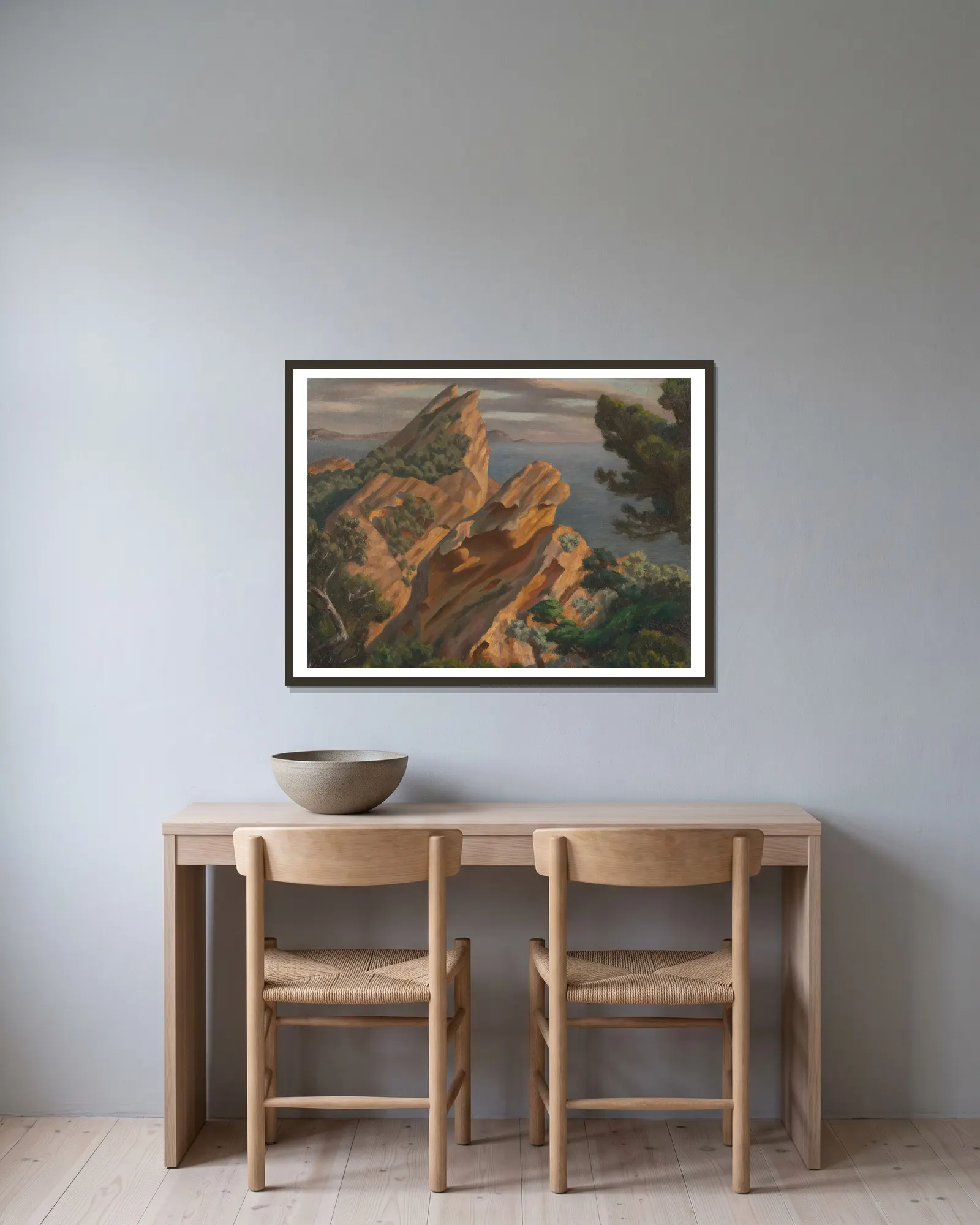 La Ciotat av Roger Fry inramad på en vägg