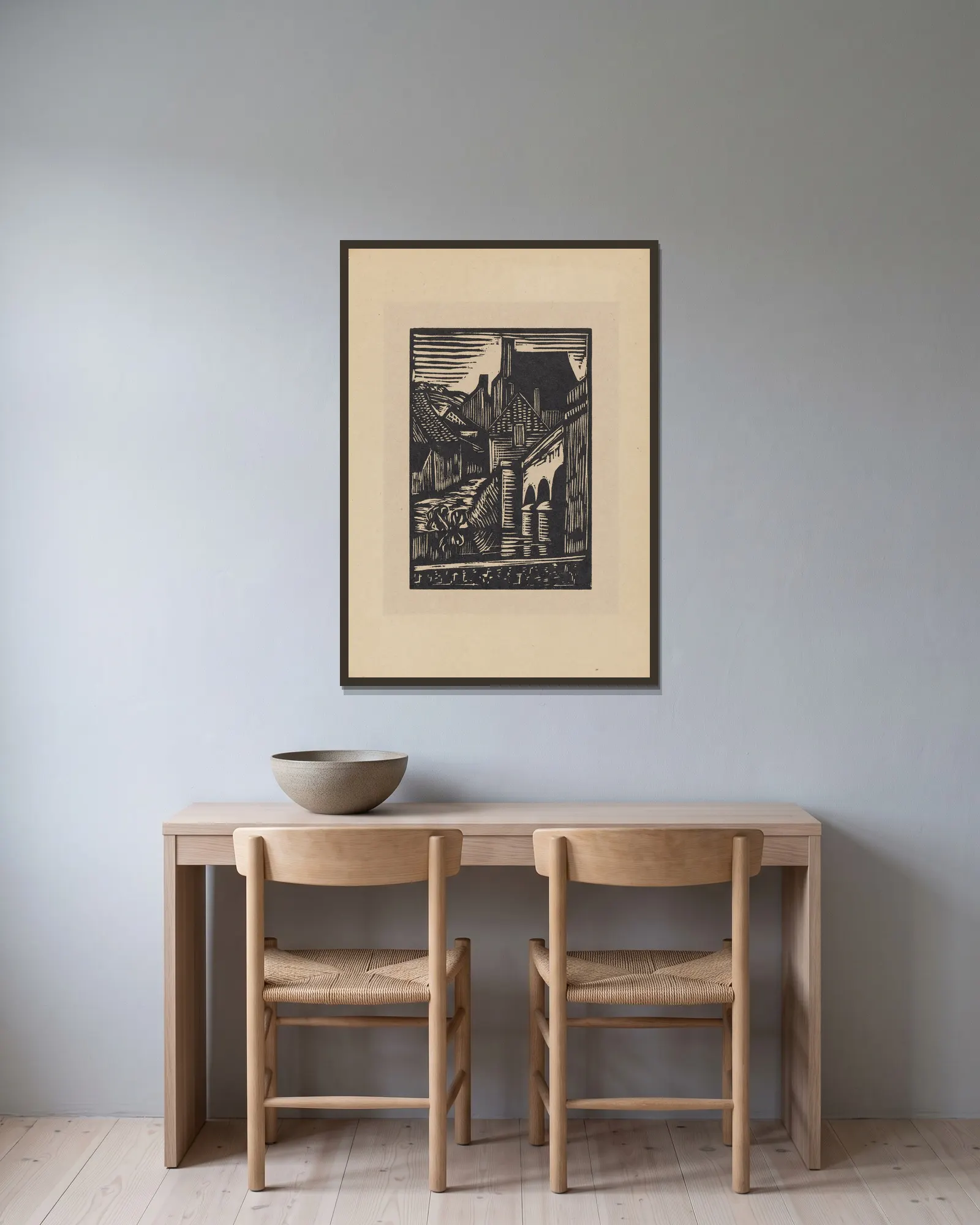 Langle sur L’Anglin av Roger Fry inramad på en vägg