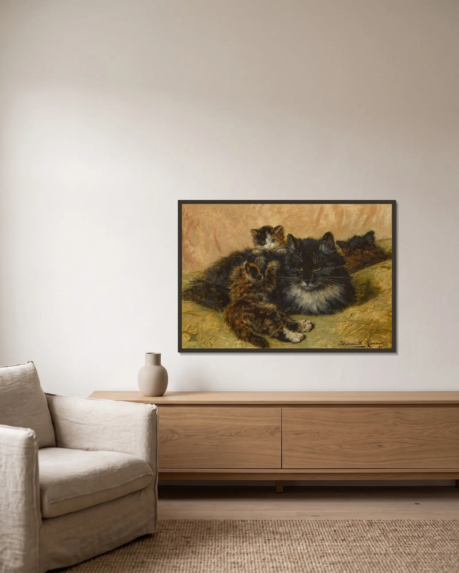 A gentle provocation av Henriëtte Ronner-Knip inramad på en vägg