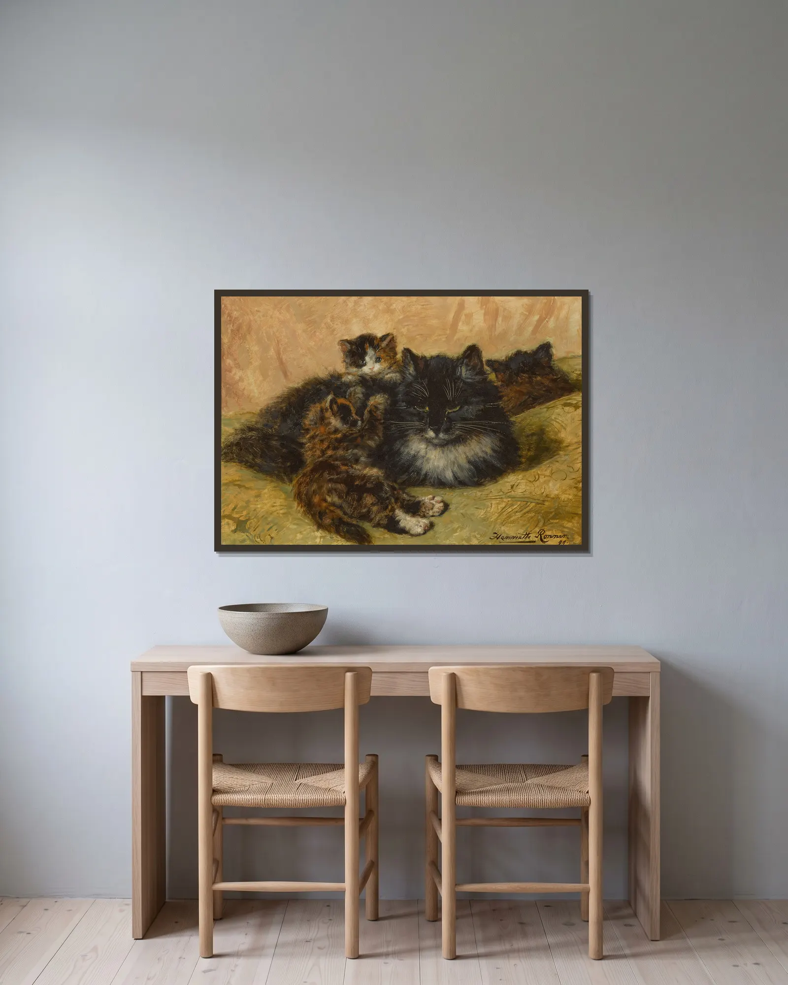 A gentle provocation av Henriëtte Ronner-Knip inramad på en vägg