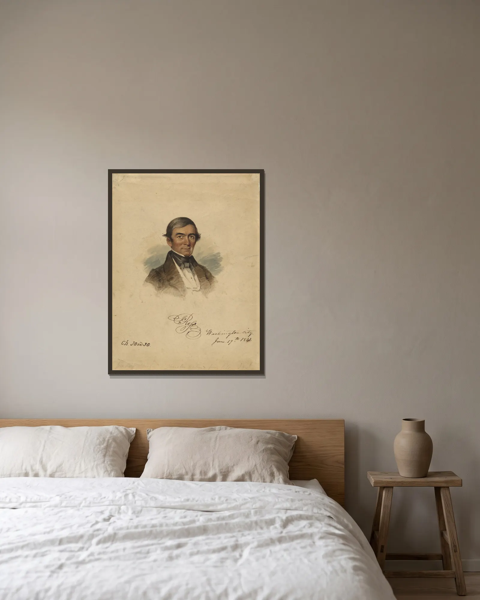 John Ross av John Rubens Smith inramad på en vägg