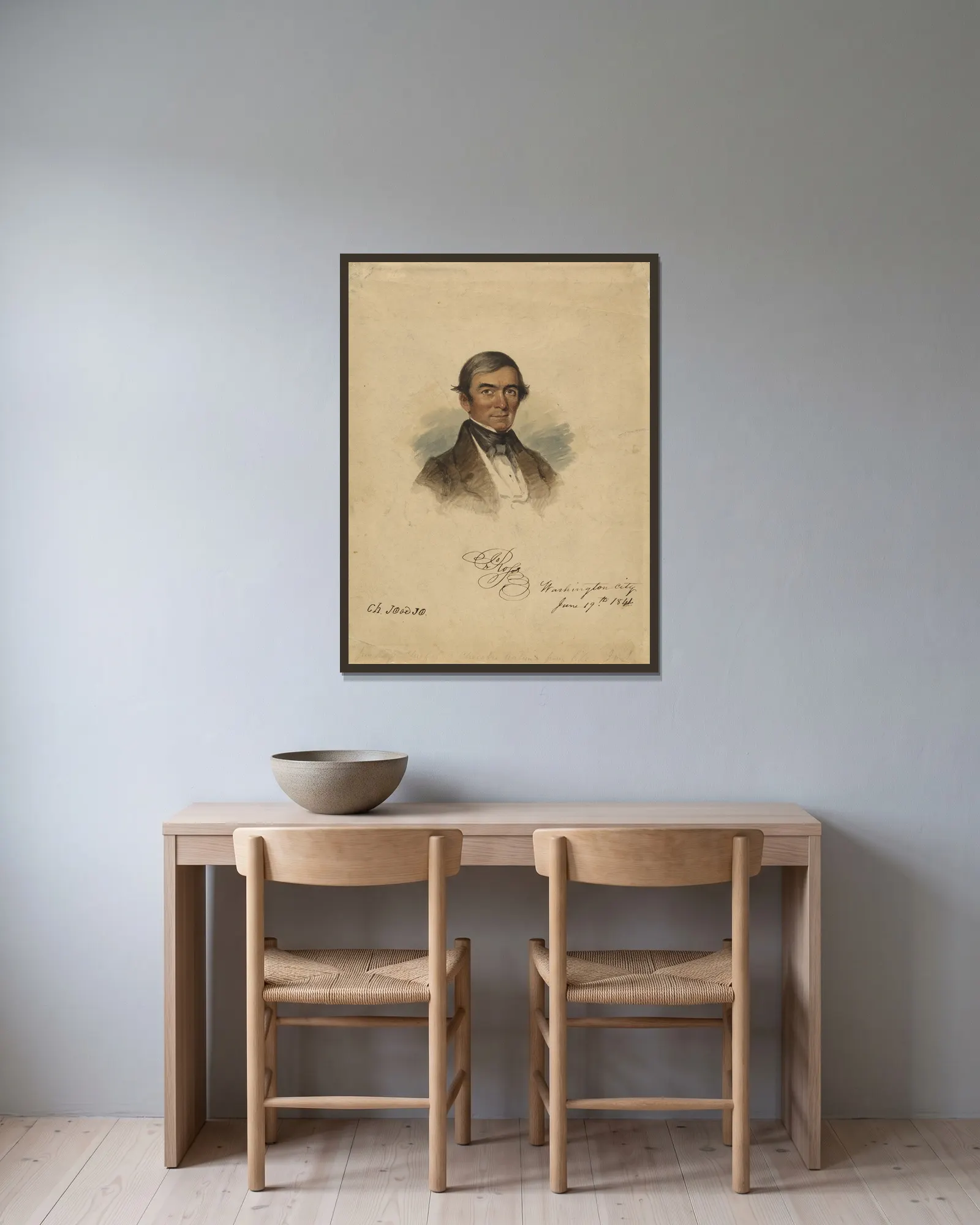 John Ross av John Rubens Smith inramad på en vägg