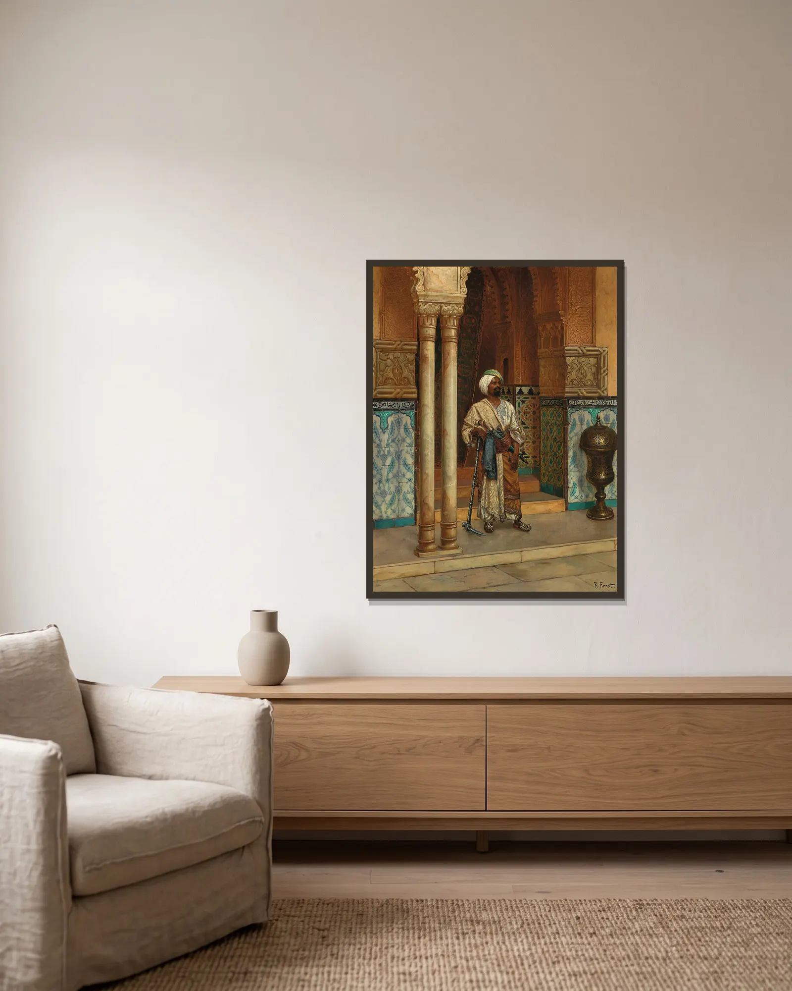 The Palace Guard av Rudolf Ernst inramad på en vägg
