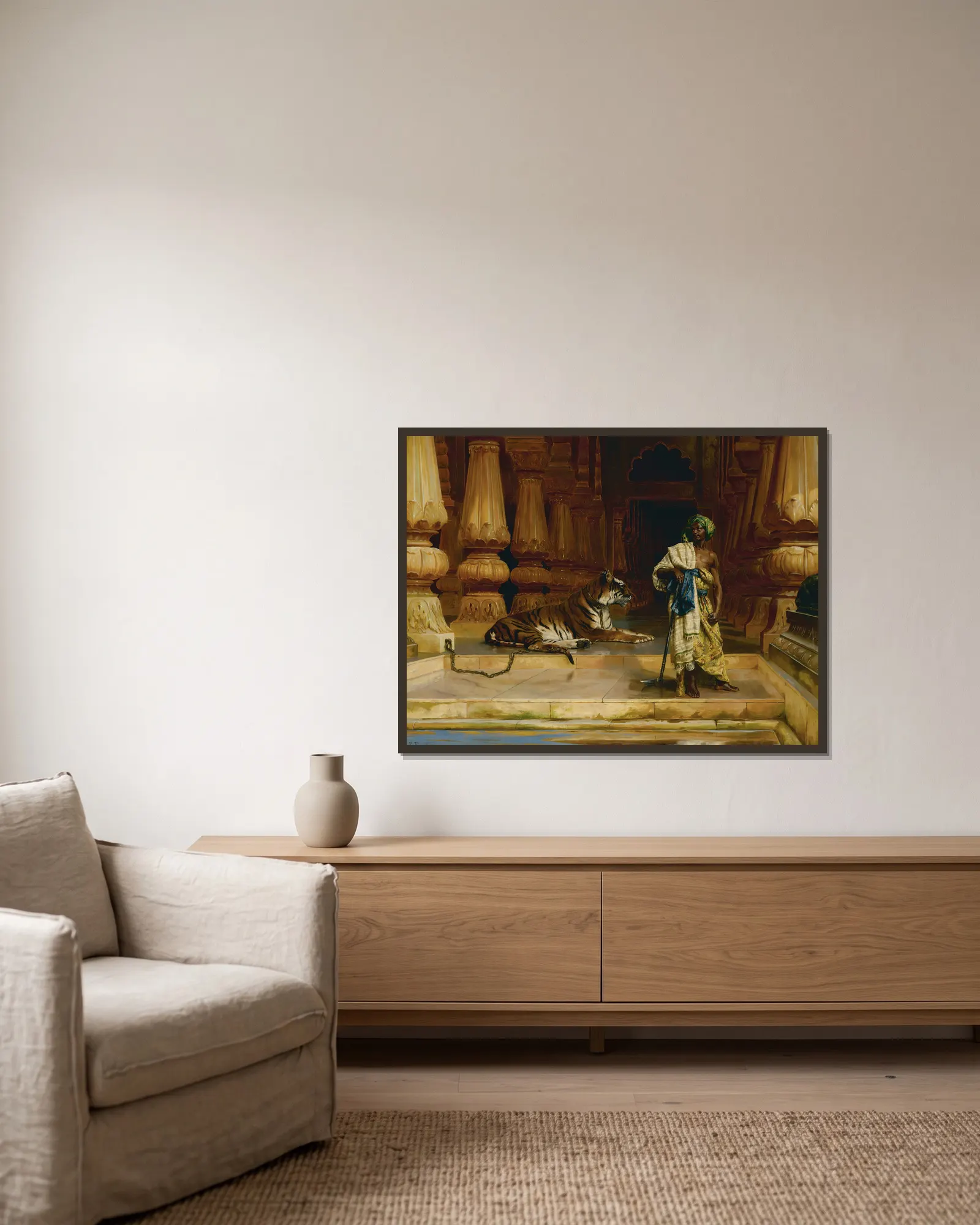 The Palace Guards av Rudolf Ernst inramad på en vägg