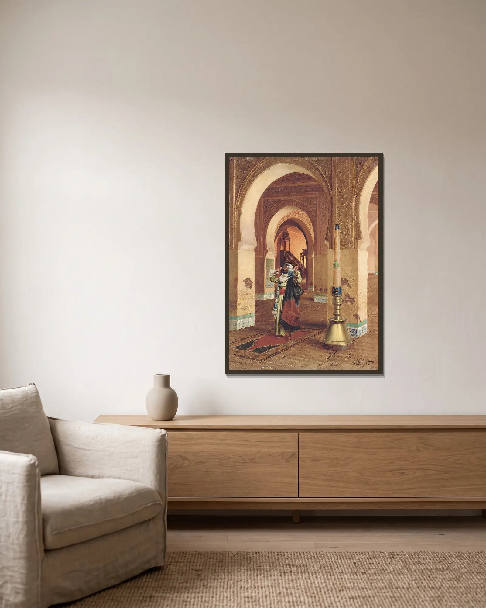 The Prayer av Rudolf Ernst inramad på en vägg