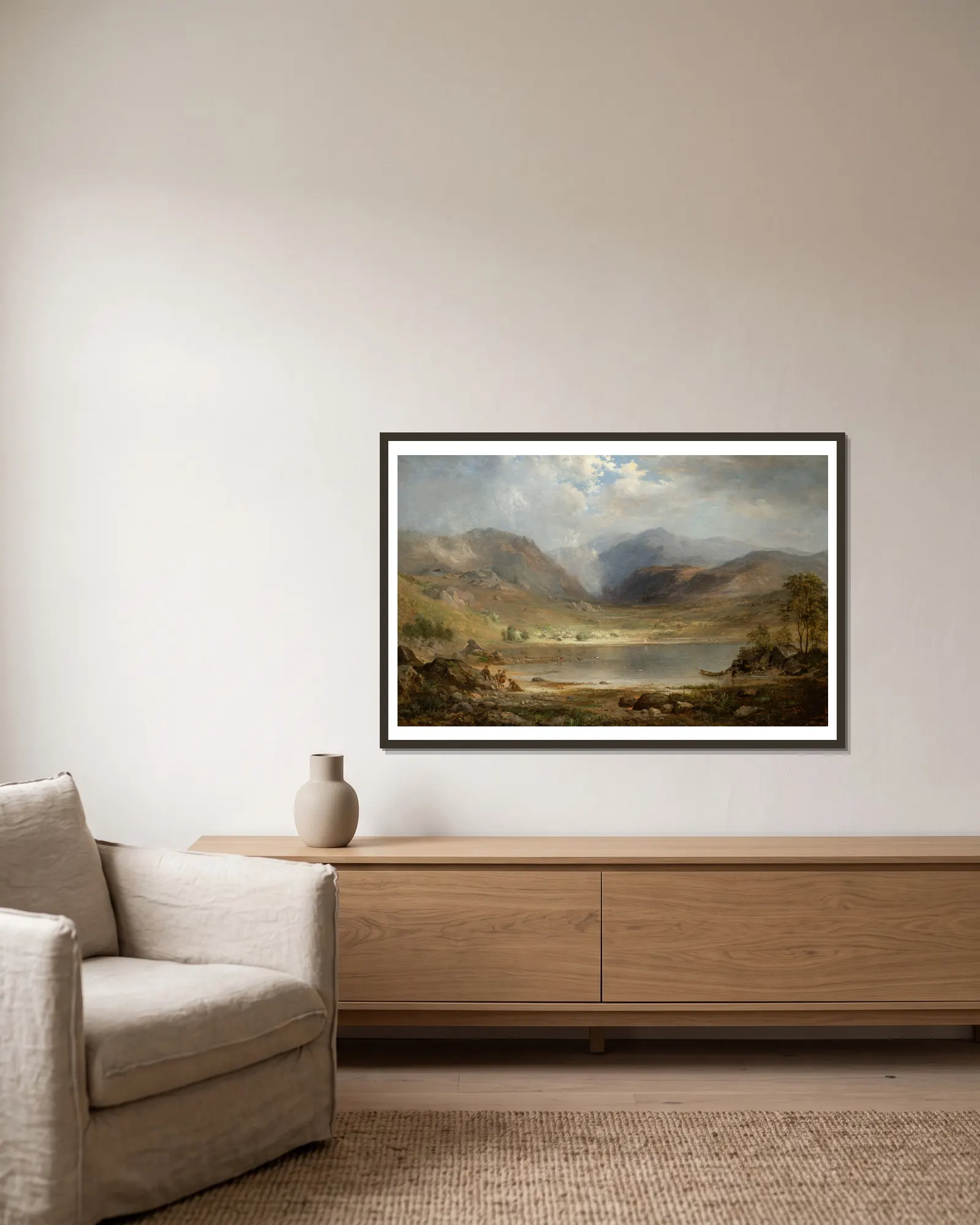 Loch Long av Robert S. Duncanson inramad på en vägg