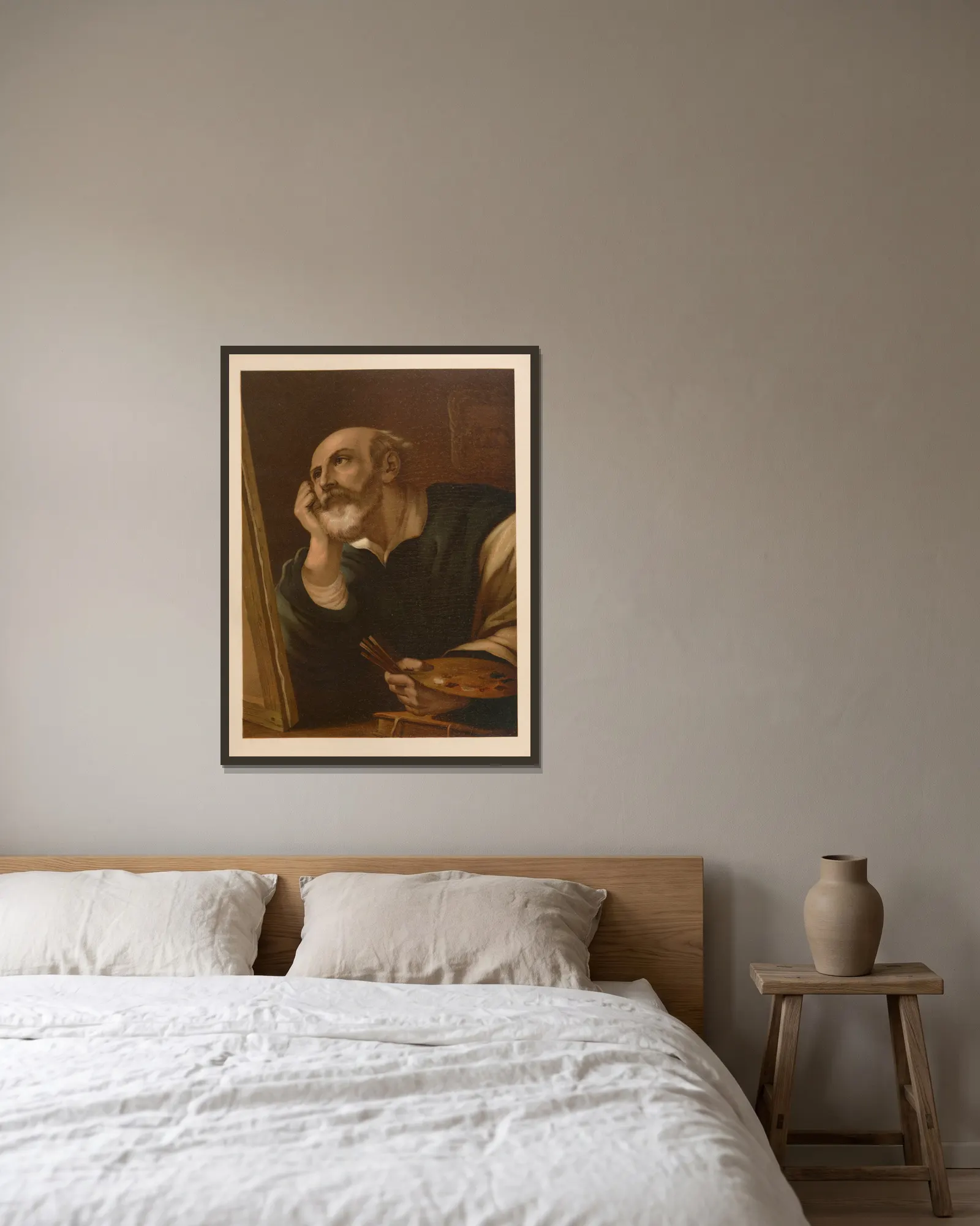 St. Luke the Evangelist av Jan Ladislaw Sýkora inramad på en vägg