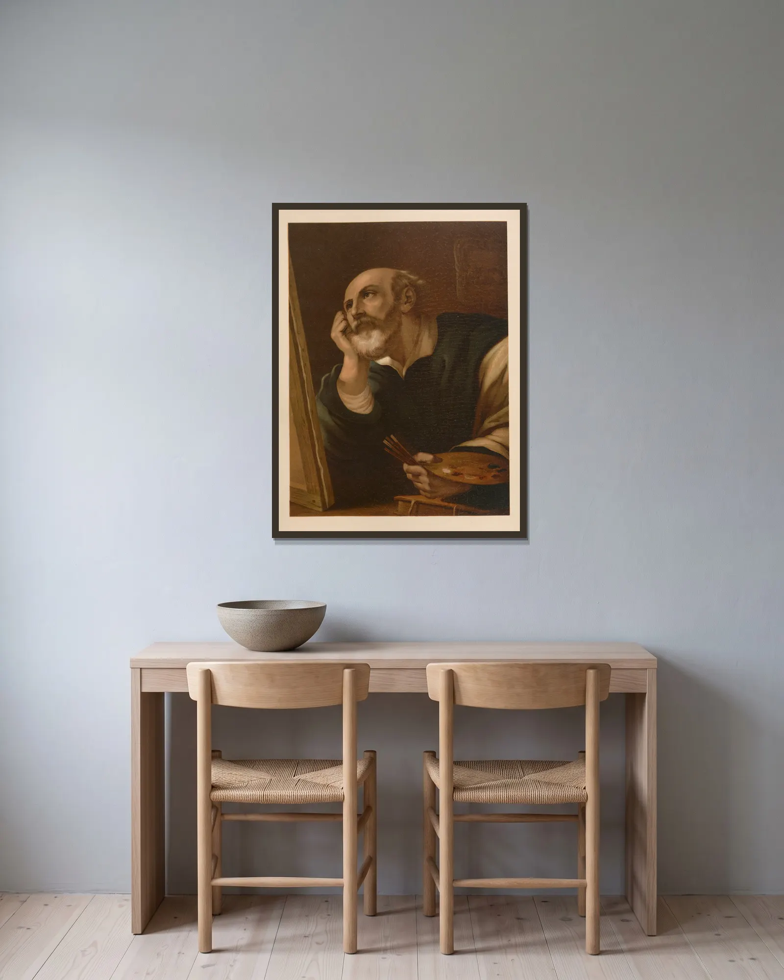 St. Luke the Evangelist av Jan Ladislaw Sýkora inramad på en vägg