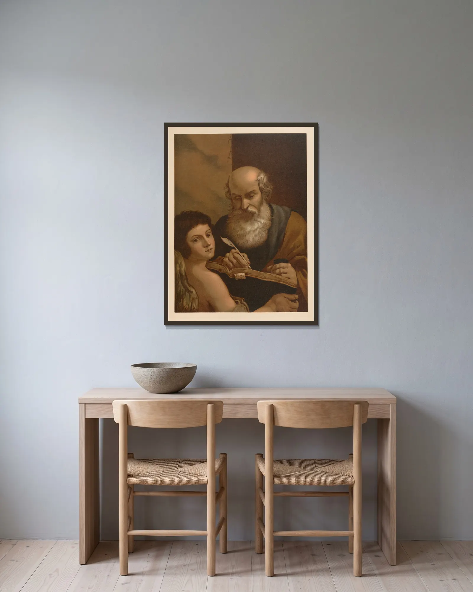 St. Matthew the Evangelist av Jan Ladislaw Sýkora inramad på en vägg