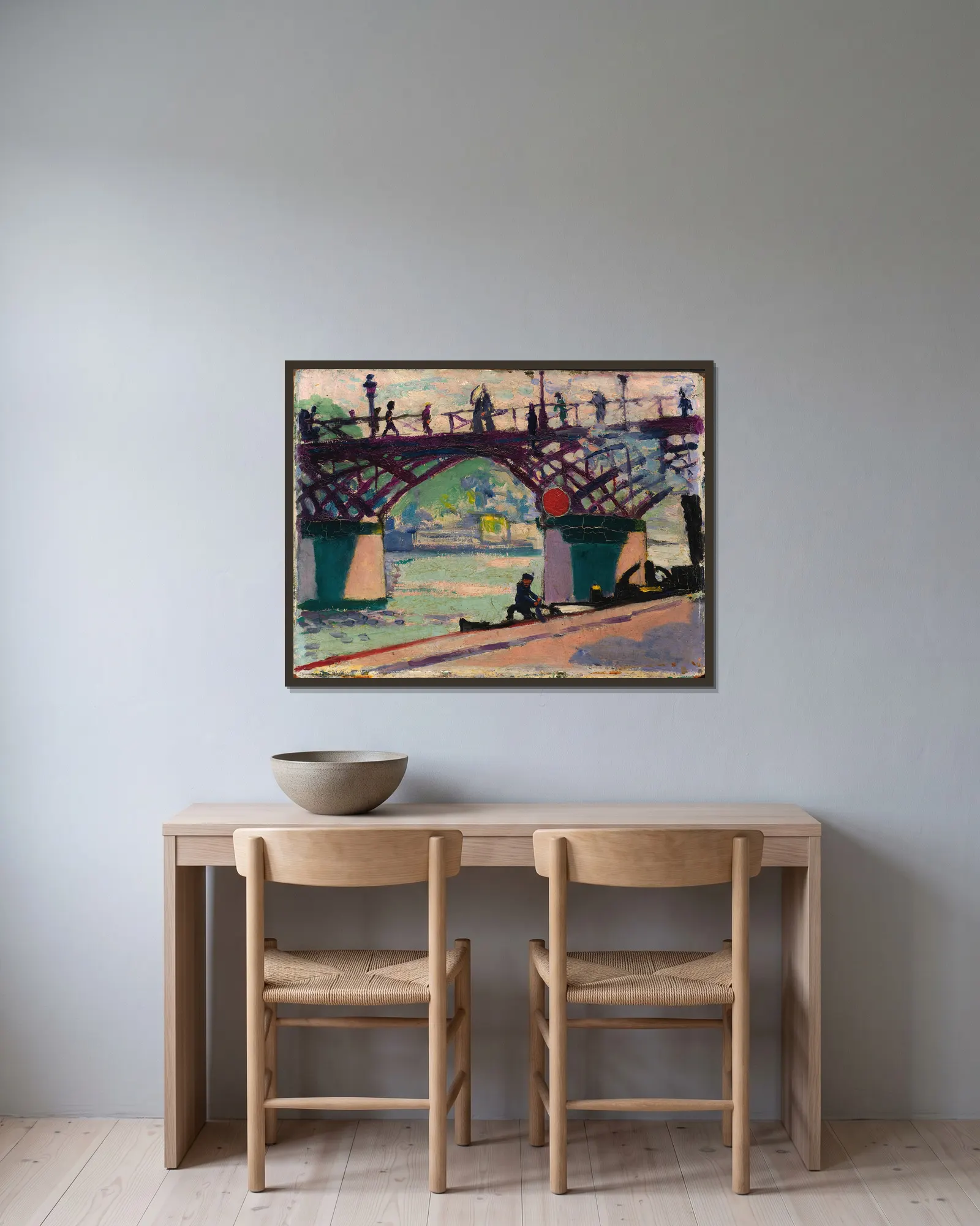 Pont Des Arts av Henry Lyman Saÿen inramad på en vägg