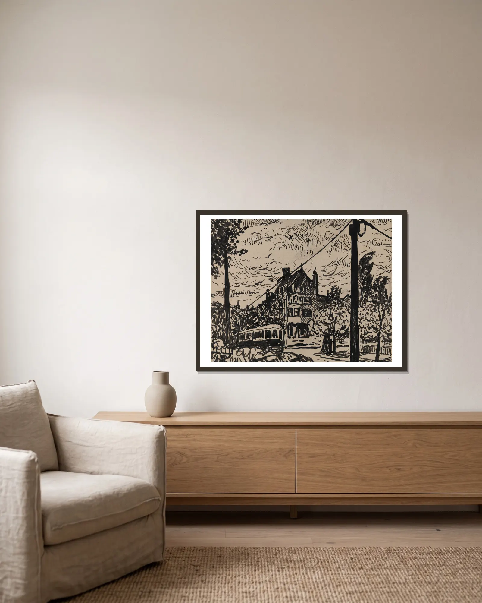Untitled (#14) av Henry Lyman Saÿen inramad på en vägg