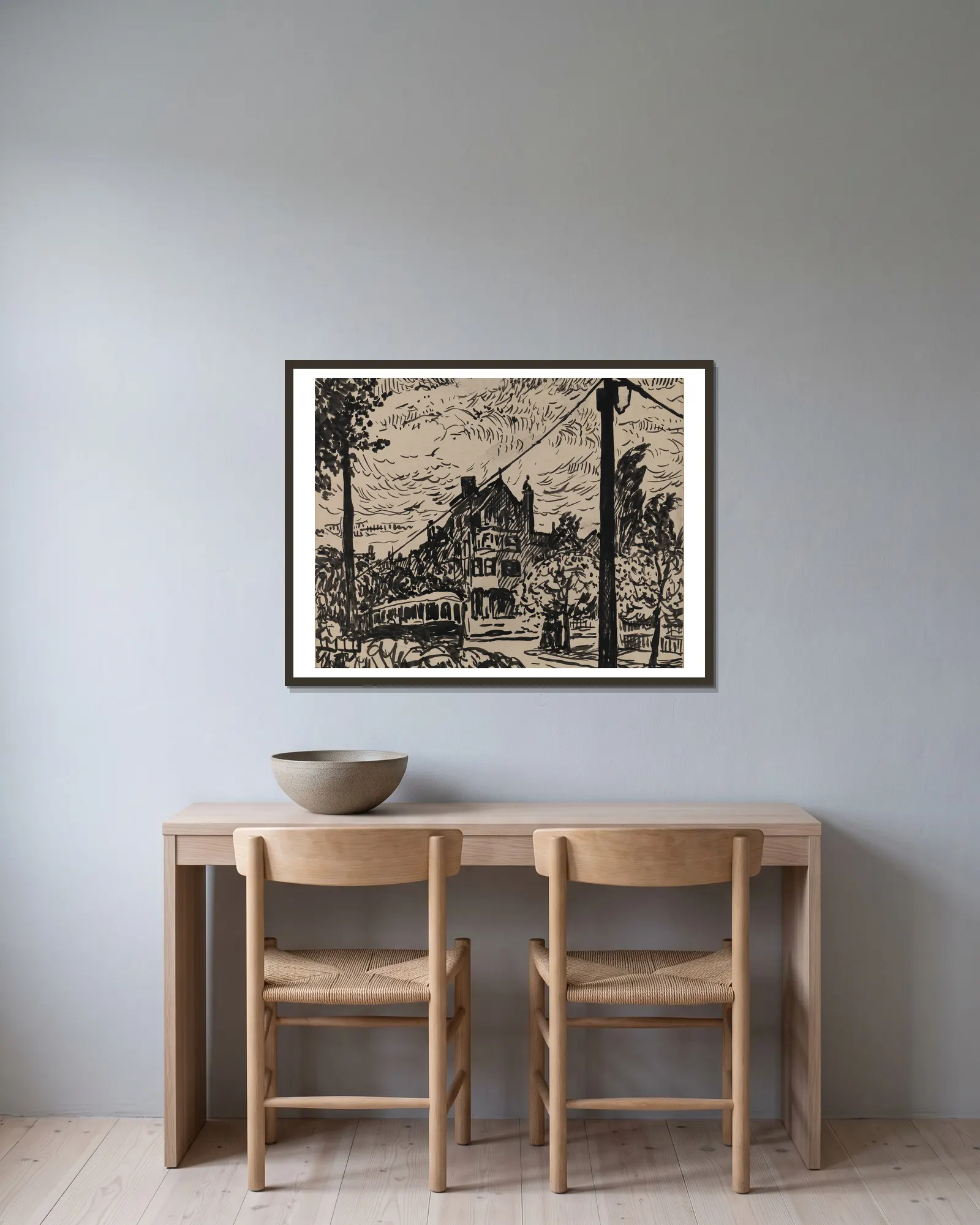 Untitled (#14) av Henry Lyman Saÿen inramad på en vägg