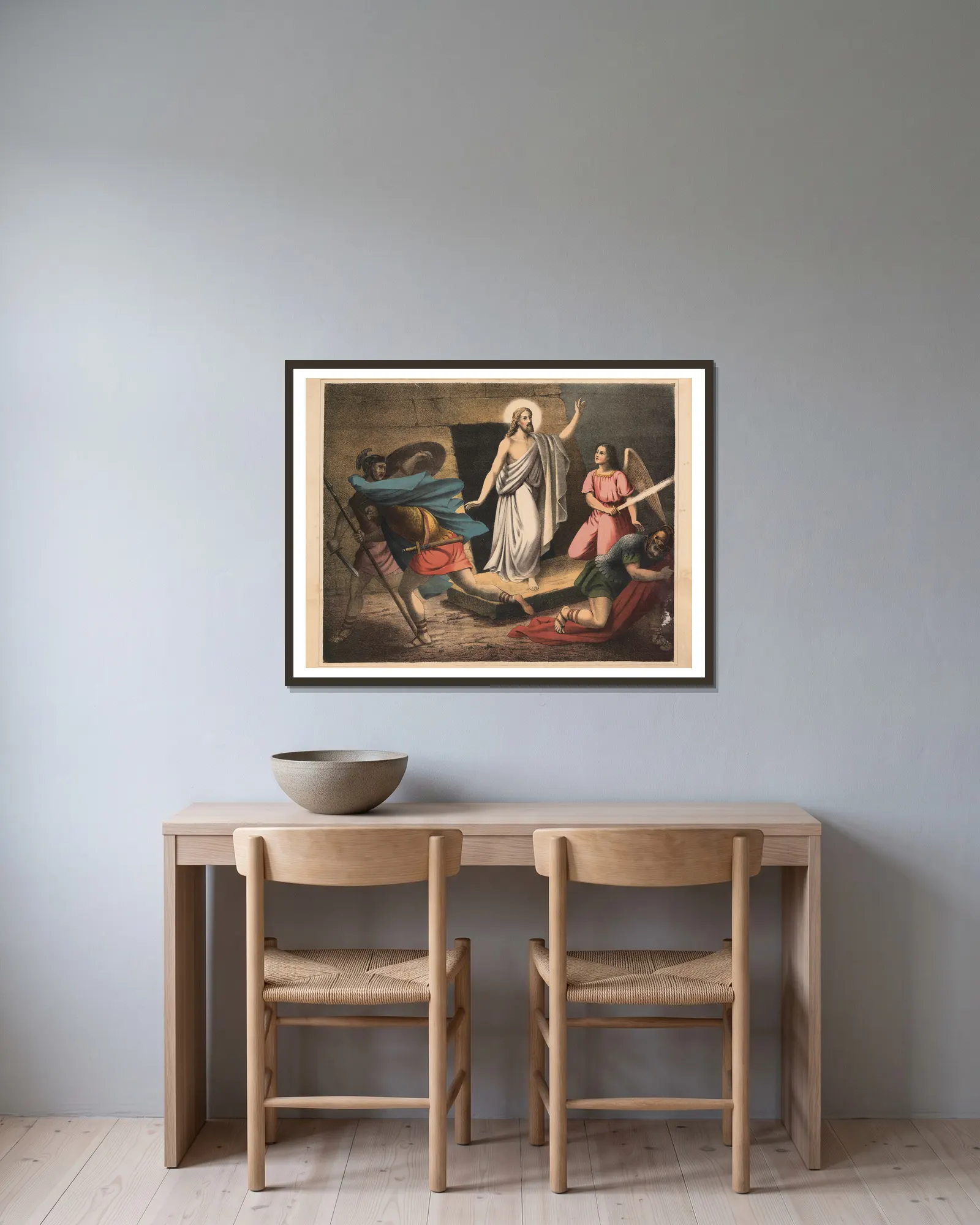 The Resurrection av Sandberg inramad på en vägg