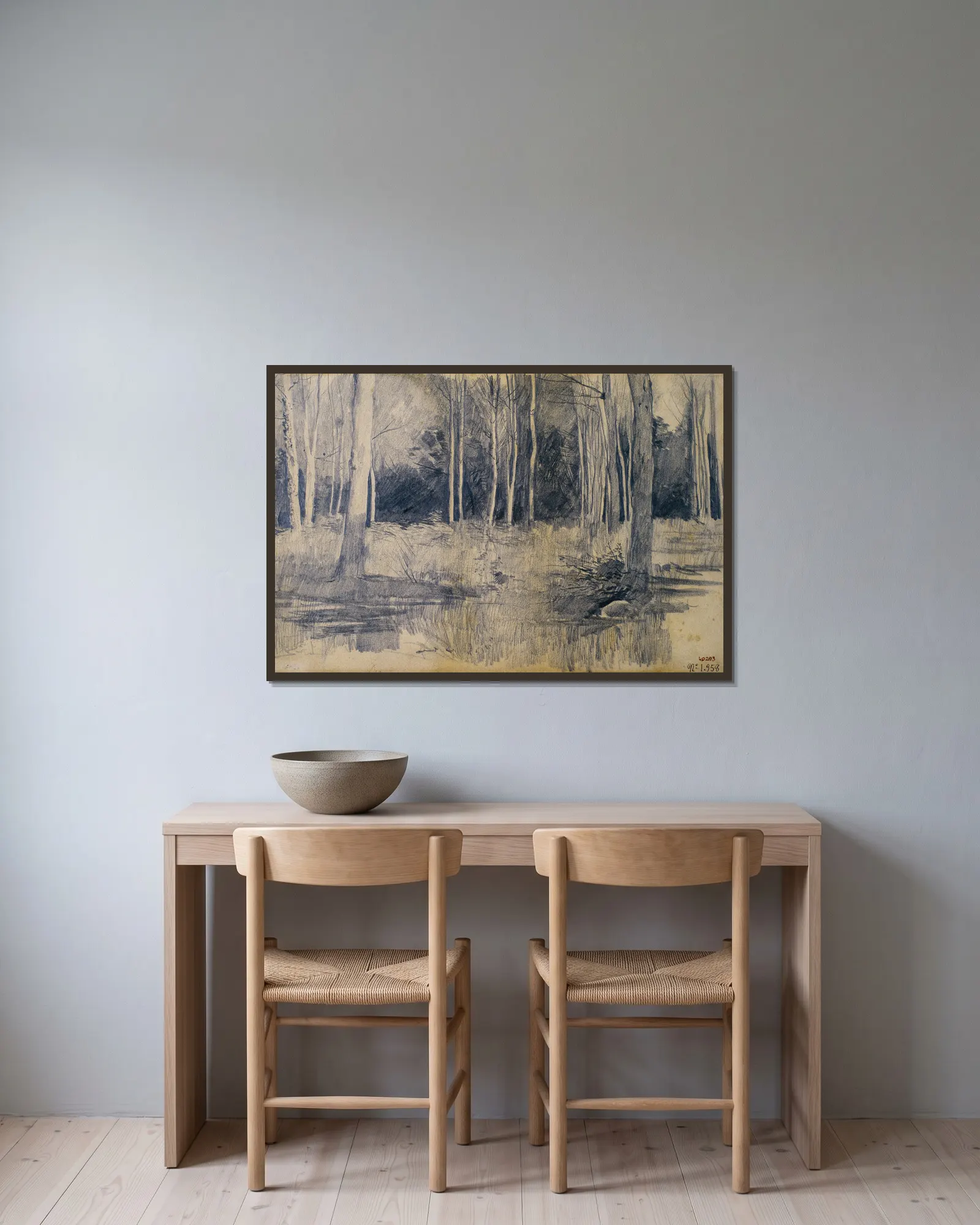 Grove av Santiago Rusiñol inramad på en vägg
