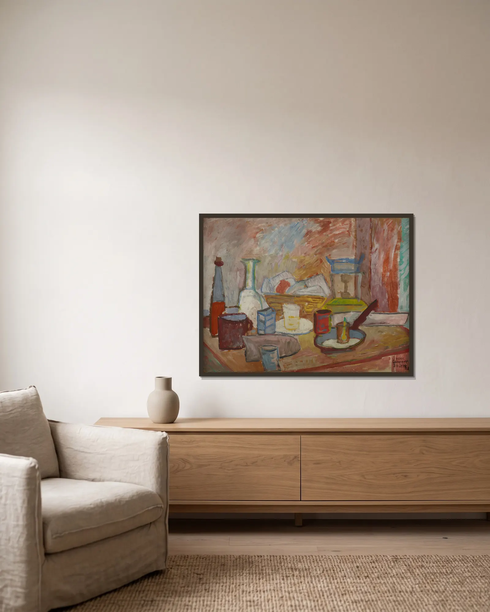 Still Life, 1936 av Sasza Blonder inramad på en vägg