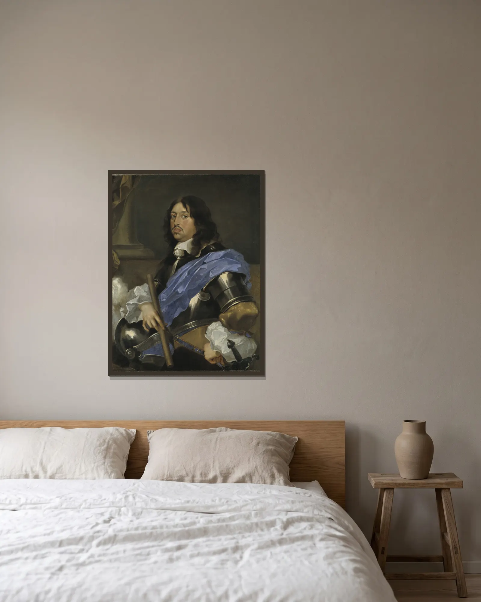 King Charles X Gustavus av Sébastien Bourdon inramad på en vägg