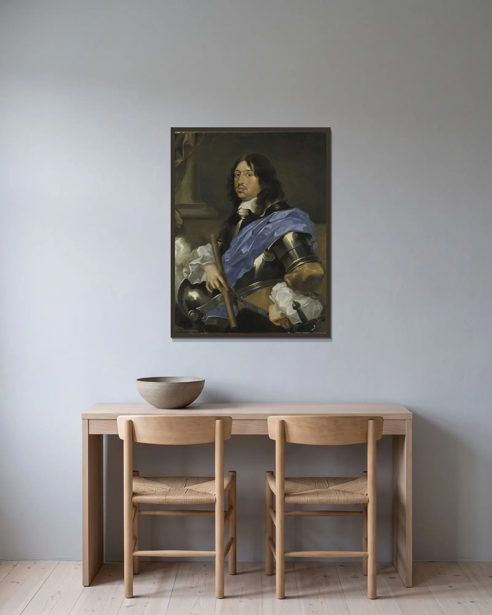 King Charles X Gustavus av Sébastien Bourdon inramad på en vägg