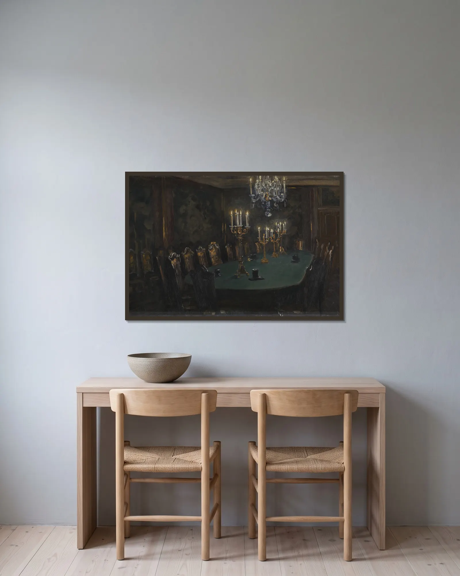 Interiør av Peder Severin Krøyer inramad på en vägg