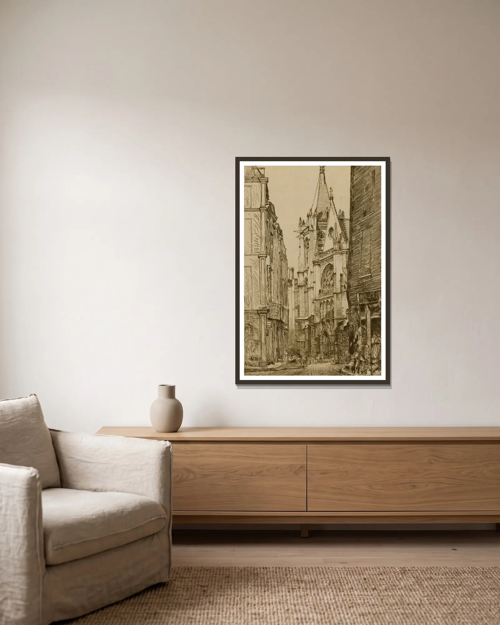St. Severin, Paris av Donald Shaw MacLaughlan inramad på en vägg