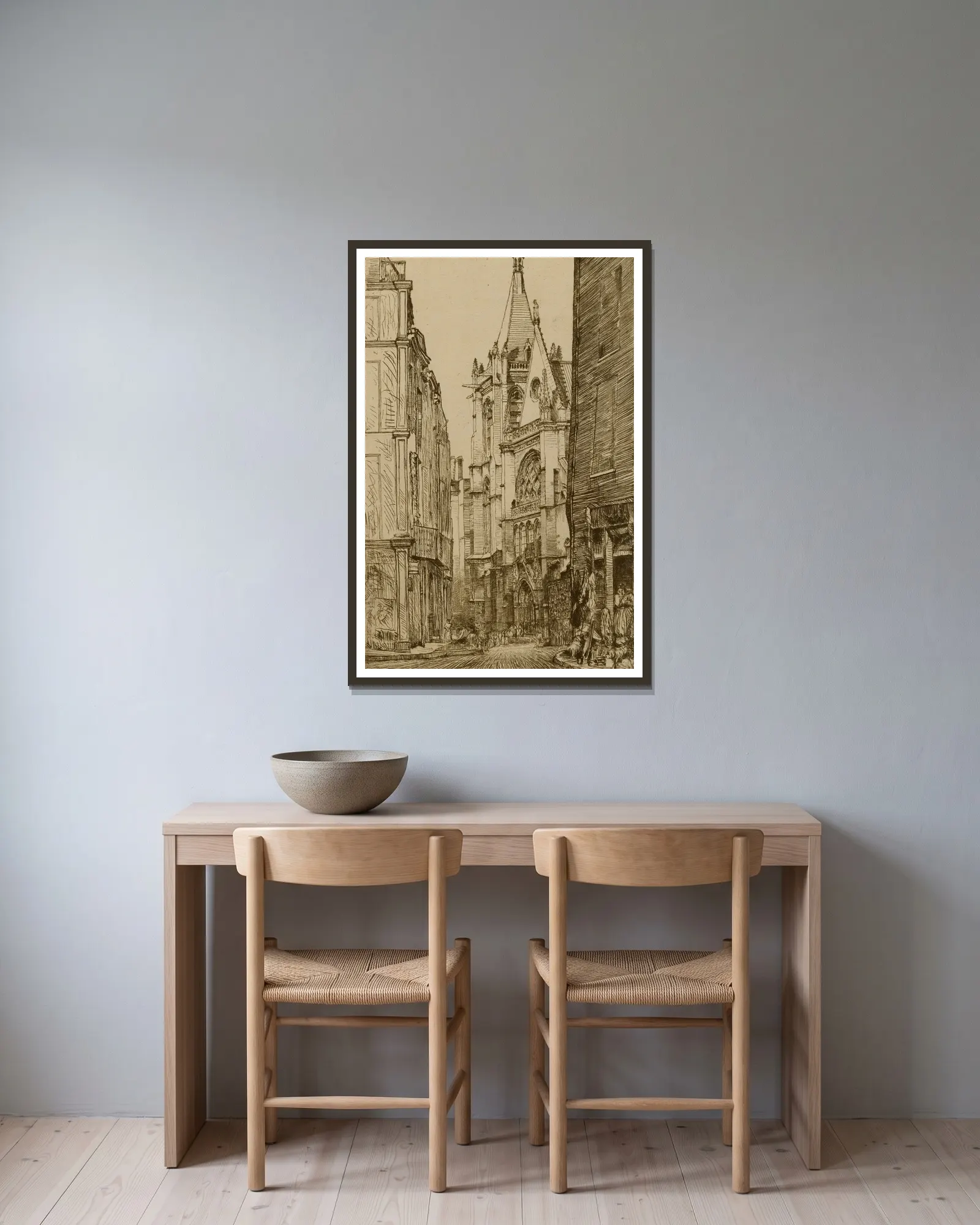 St. Severin, Paris av Donald Shaw MacLaughlan inramad på en vägg