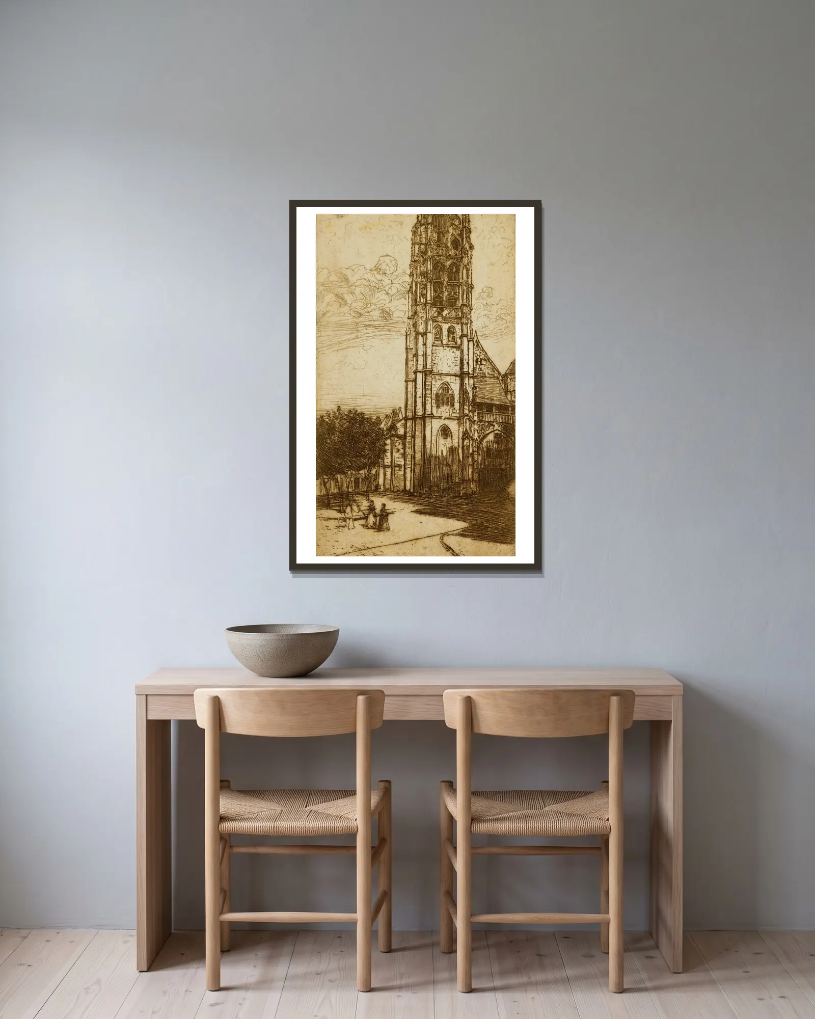 Tour St. Laurent, Rouen av Donald Shaw MacLaughlan inramad på en vägg