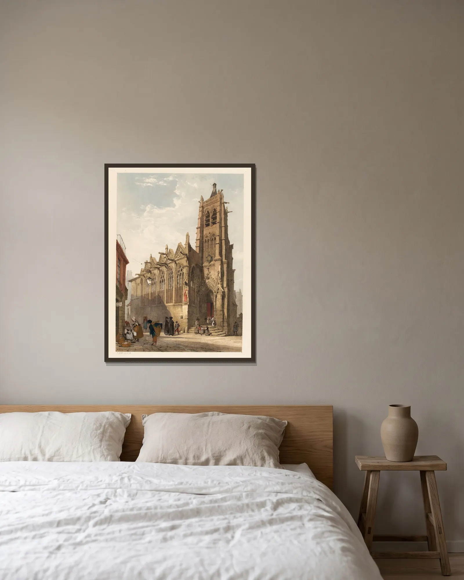 Saint-Séverin, Paris av Thomas Shotter Boys inramad på en vägg