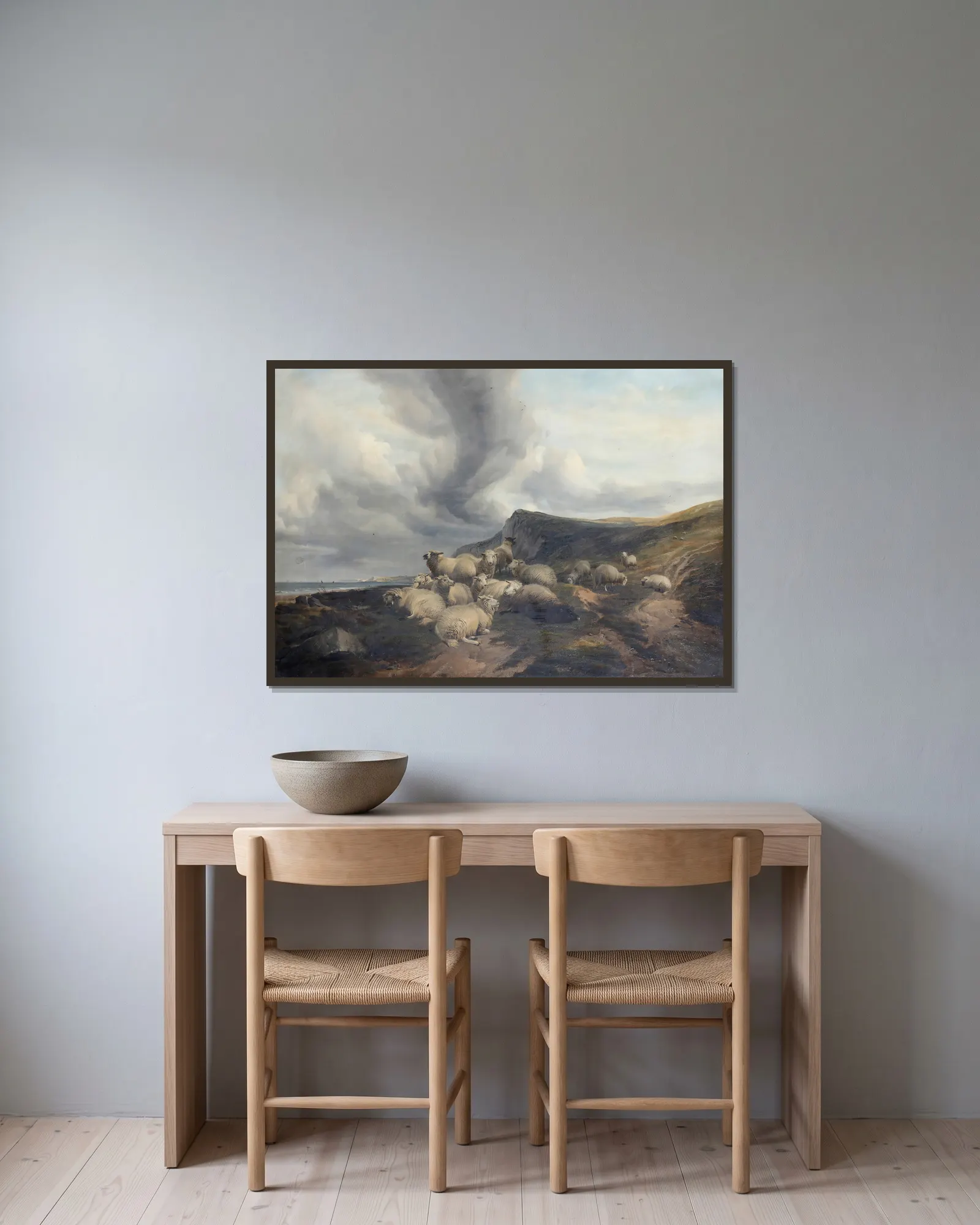 Herds av Thomas Sidney Cooper inramad på en vägg