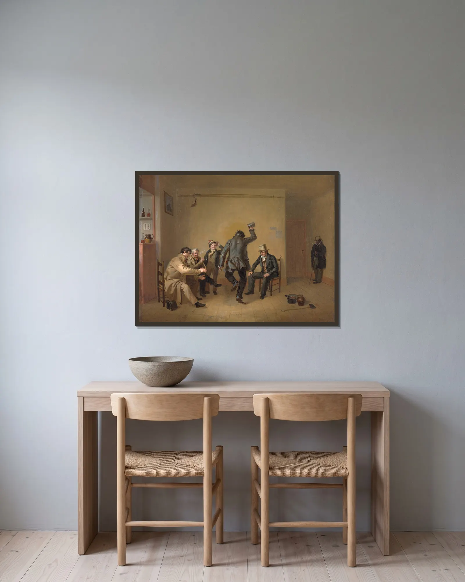 Bar-room Scene av William Sidney Mount inramad på en vägg