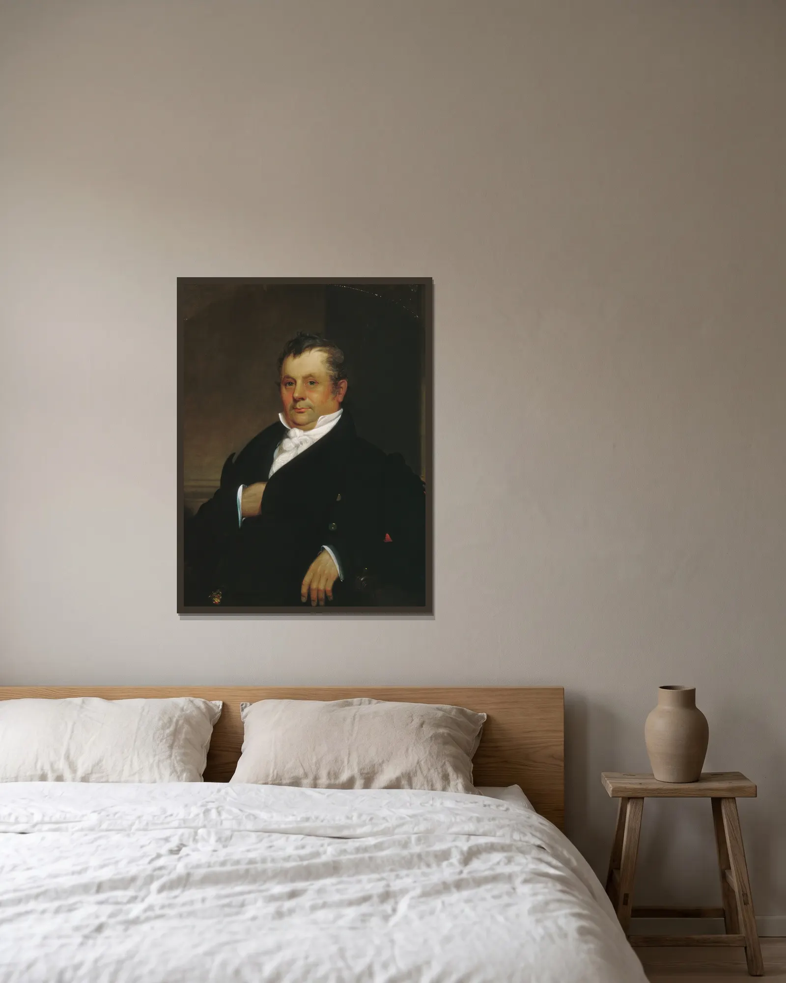 Gideon Tucker av William Sidney Mount inramad på en vägg