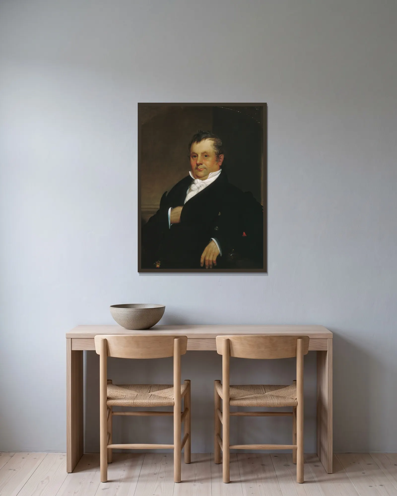 Gideon Tucker av William Sidney Mount inramad på en vägg
