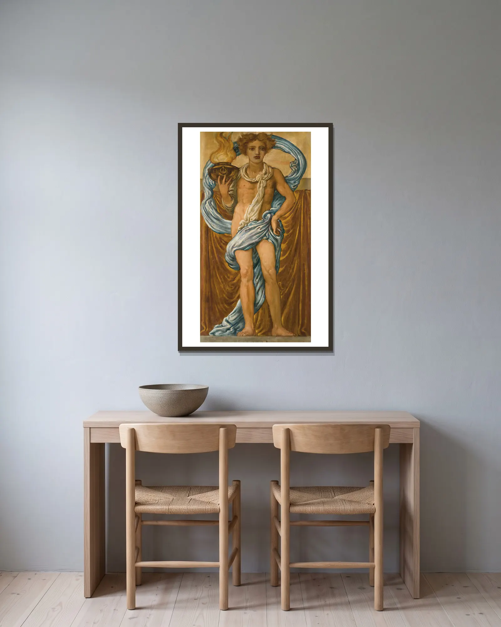 Day av Simeon Solomon inramad på en vägg
