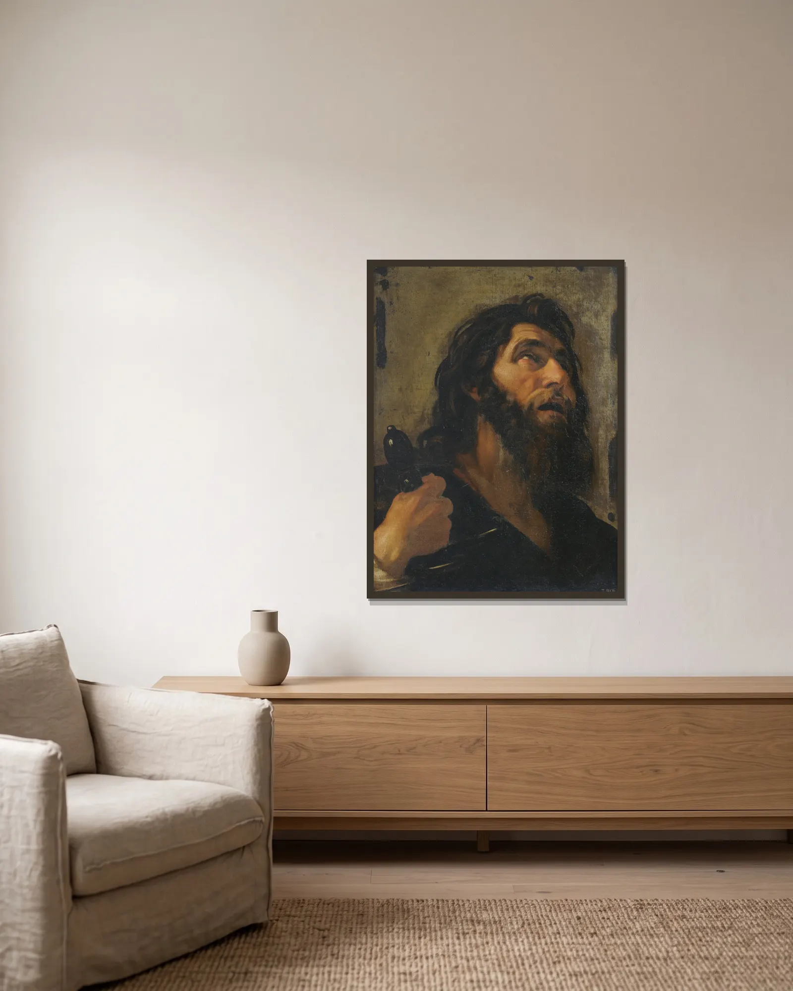 Saint Paul av Simon Vouet inramad på en vägg