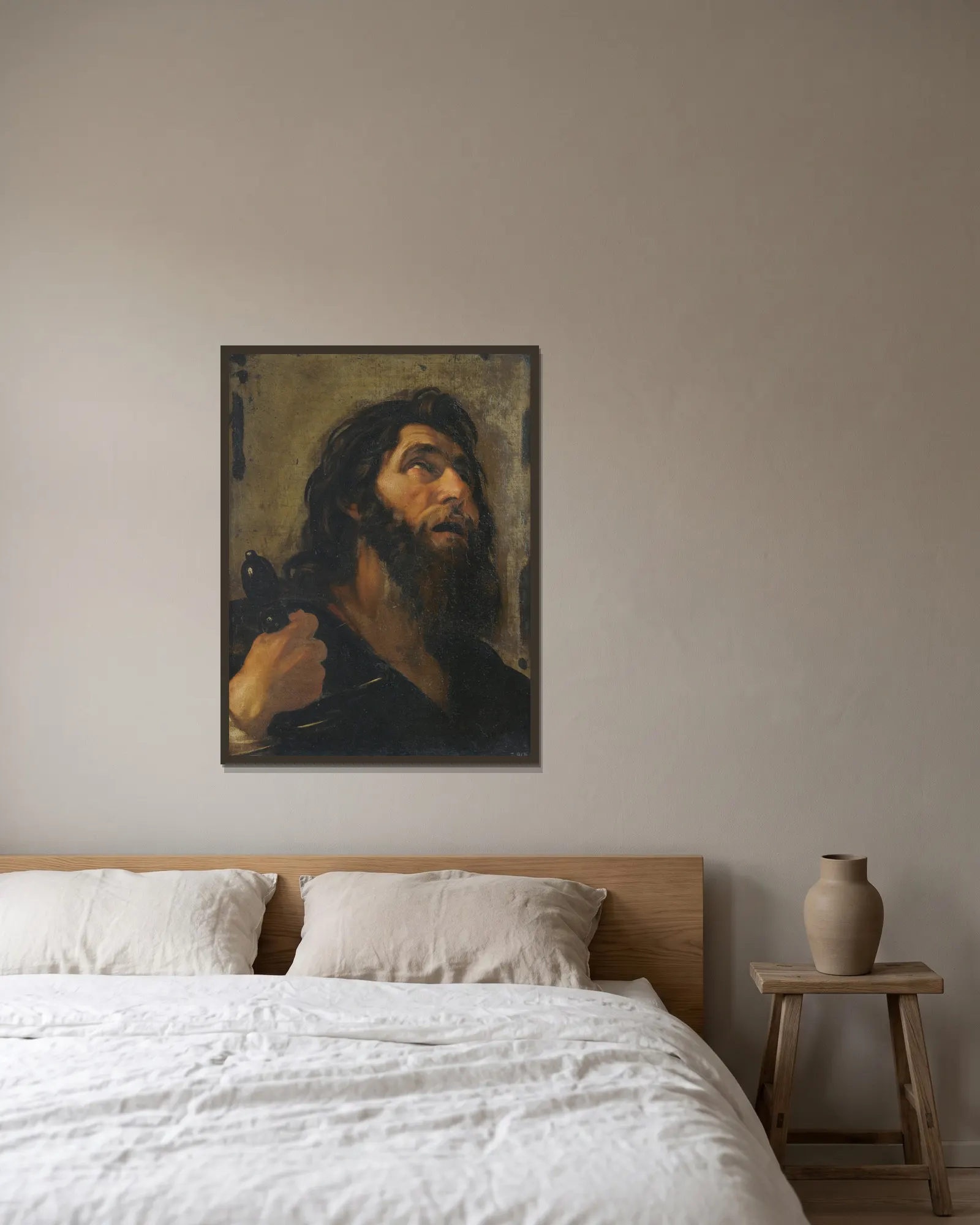 Saint Paul av Simon Vouet inramad på en vägg