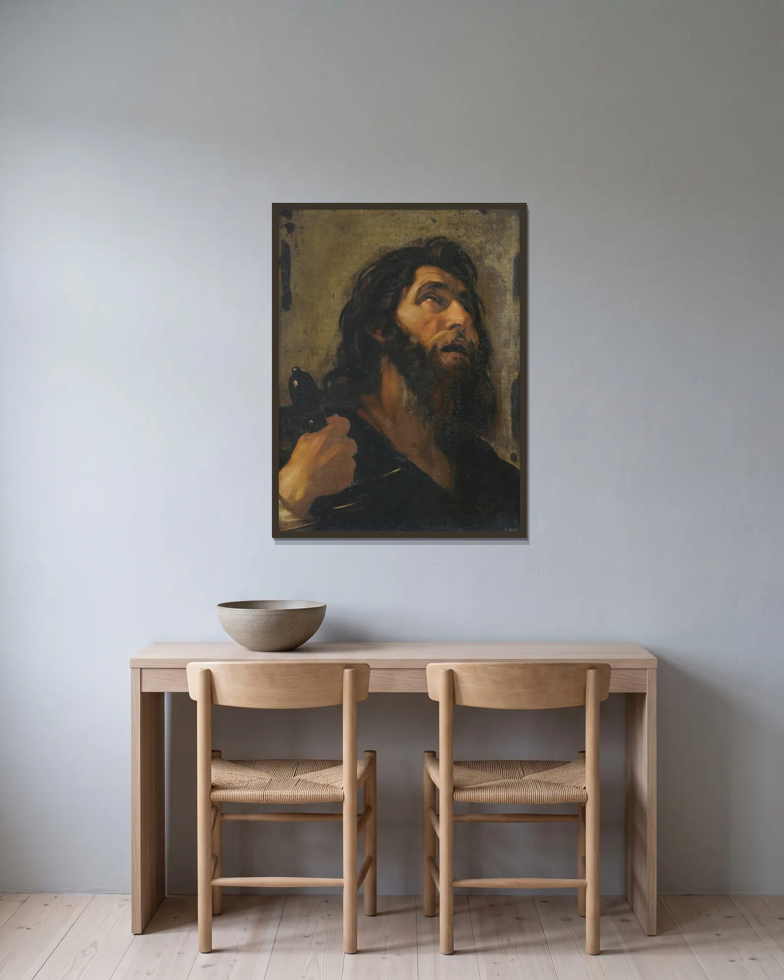 Saint Paul av Simon Vouet inramad på en vägg