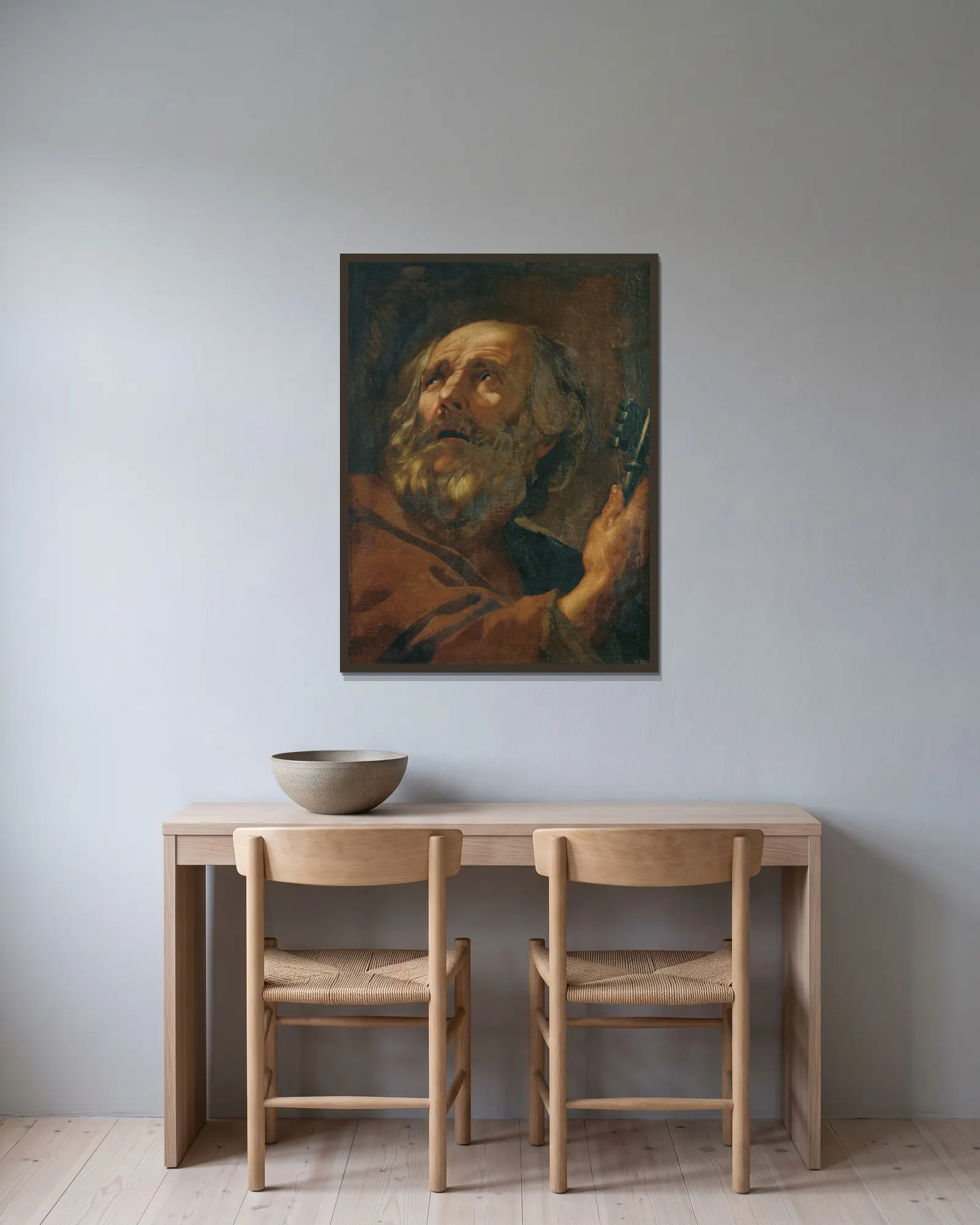 Saint Peter av Simon Vouet inramad på en vägg