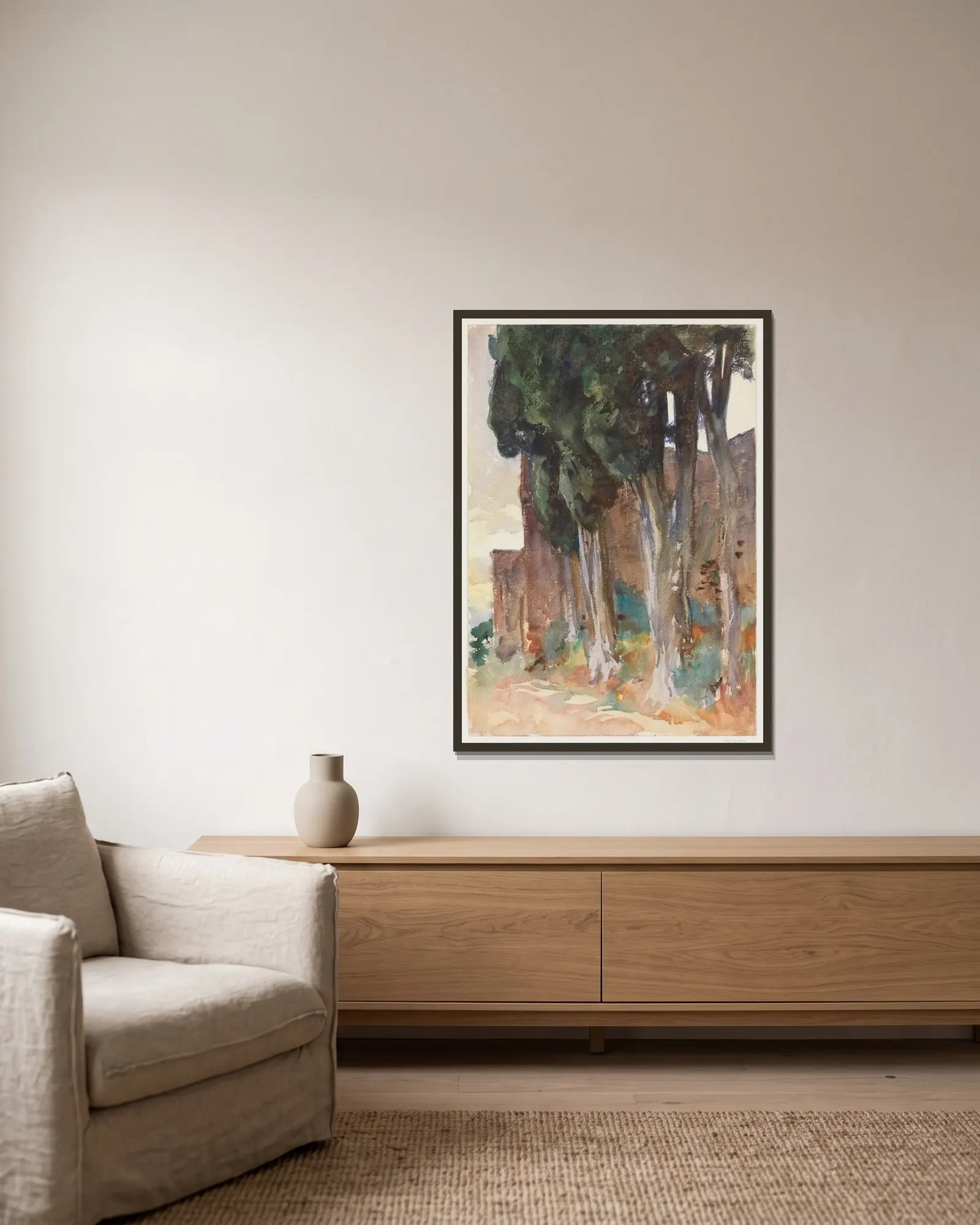 Alhambra, Granada av John Singer Sargent inramad på en vägg