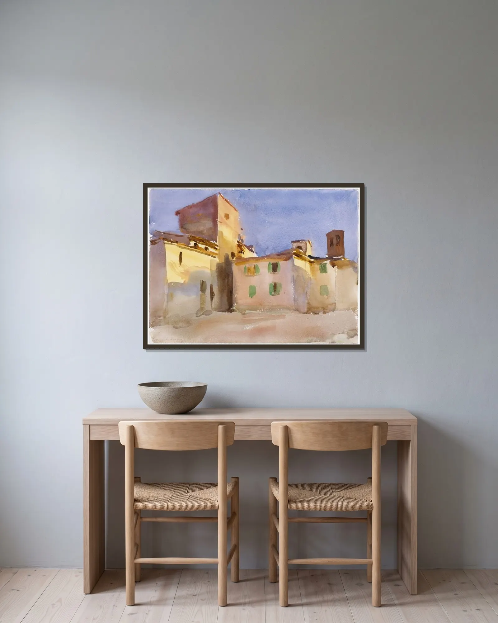 Borgo San Lorenzo, 1910 – nr 2 av John Singer Sargent inramad på en vägg
