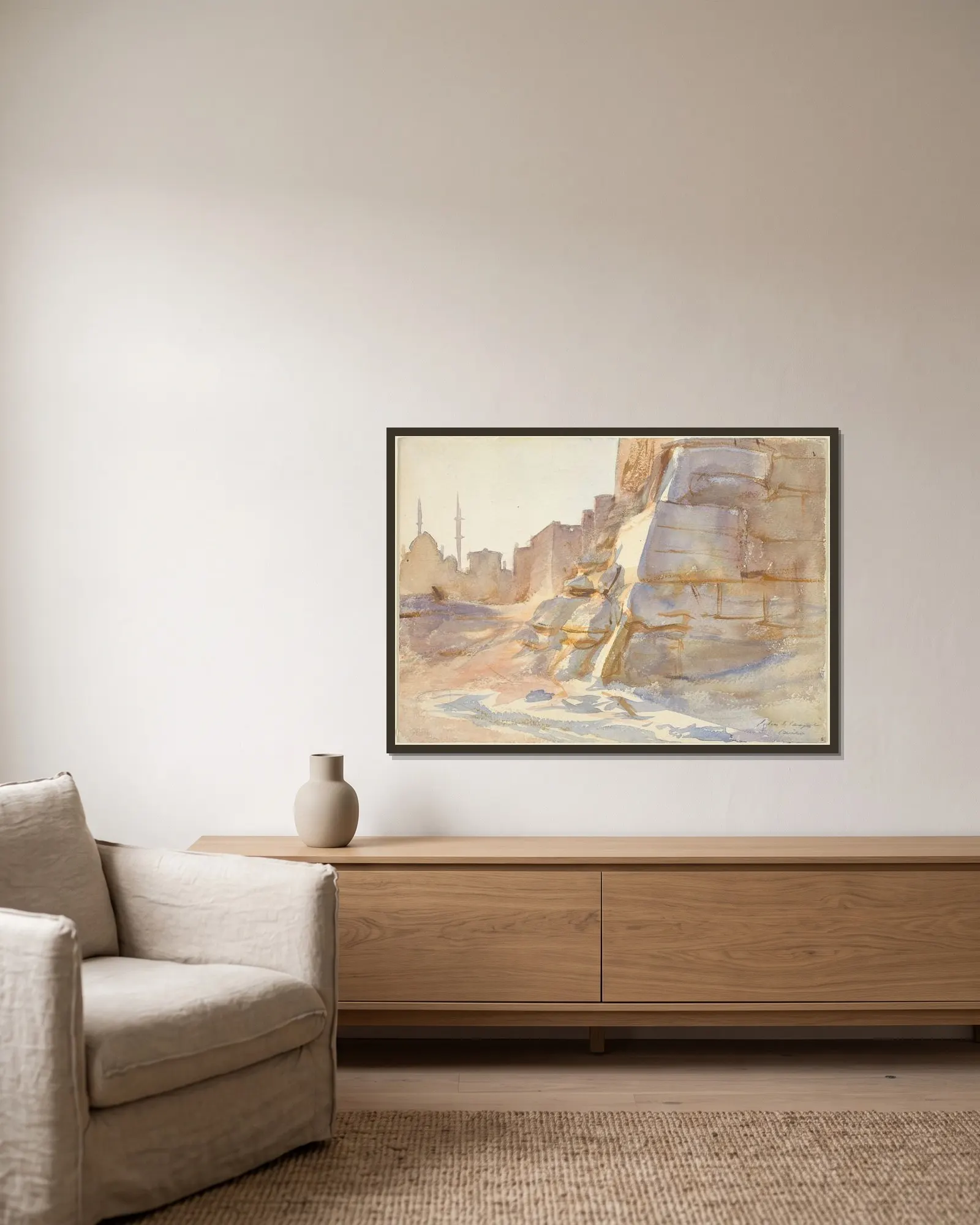 Cairo av John Singer Sargent inramad på en vägg