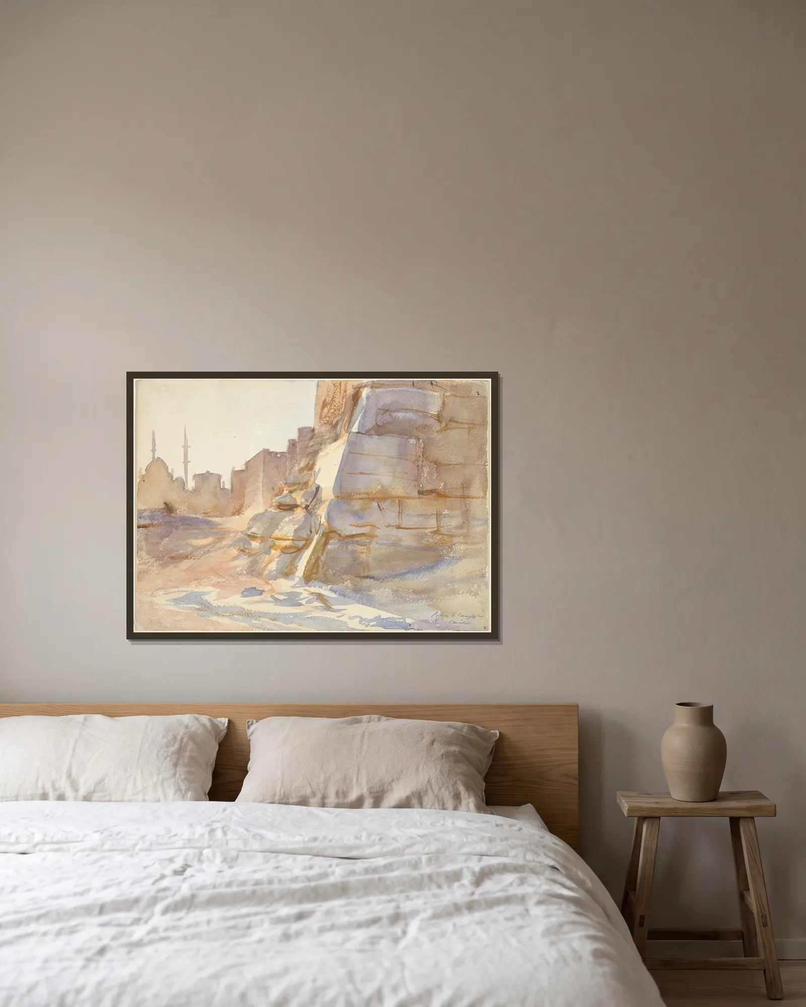 Cairo av John Singer Sargent inramad på en vägg