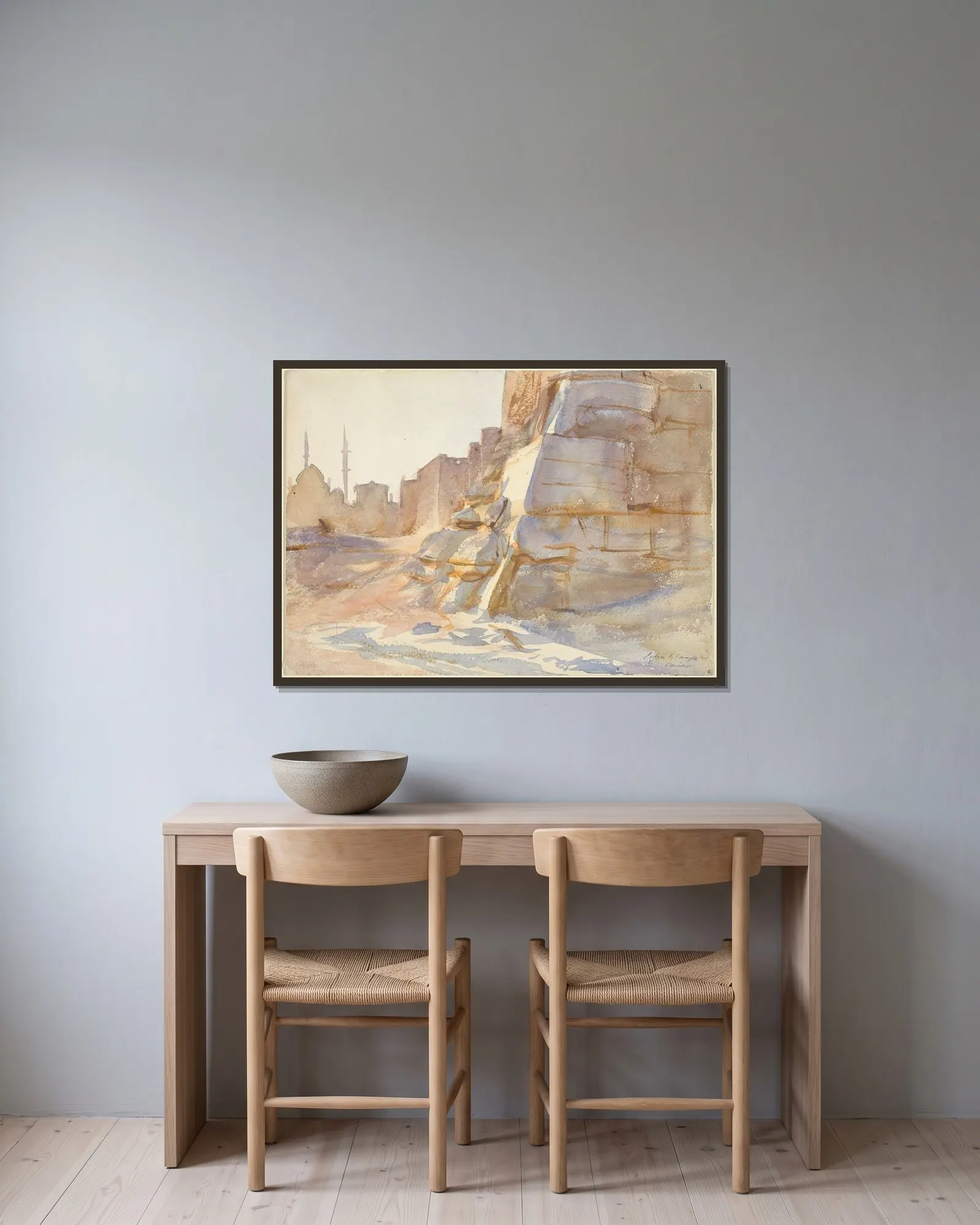 Cairo av John Singer Sargent inramad på en vägg