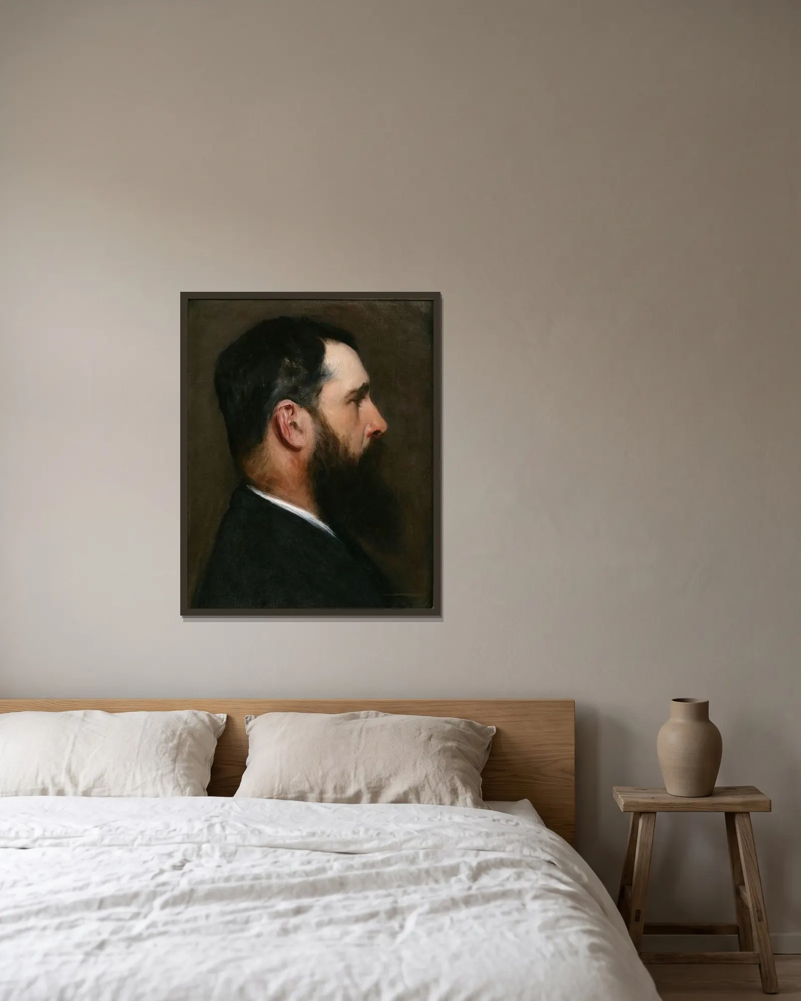 Claude Monet av John Singer Sargent inramad på en vägg