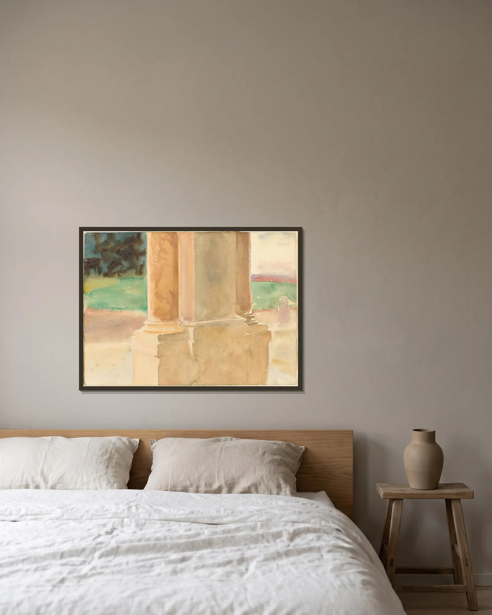 Frascati, Architectural Study av John Singer Sargent inramad på en vägg