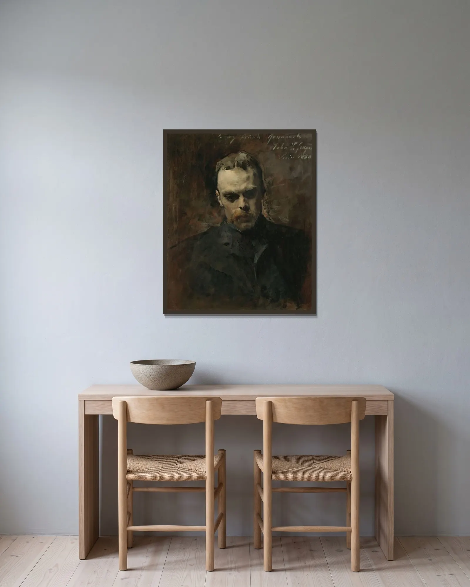 Gordon Greenough av John Singer Sargent inramad på en vägg