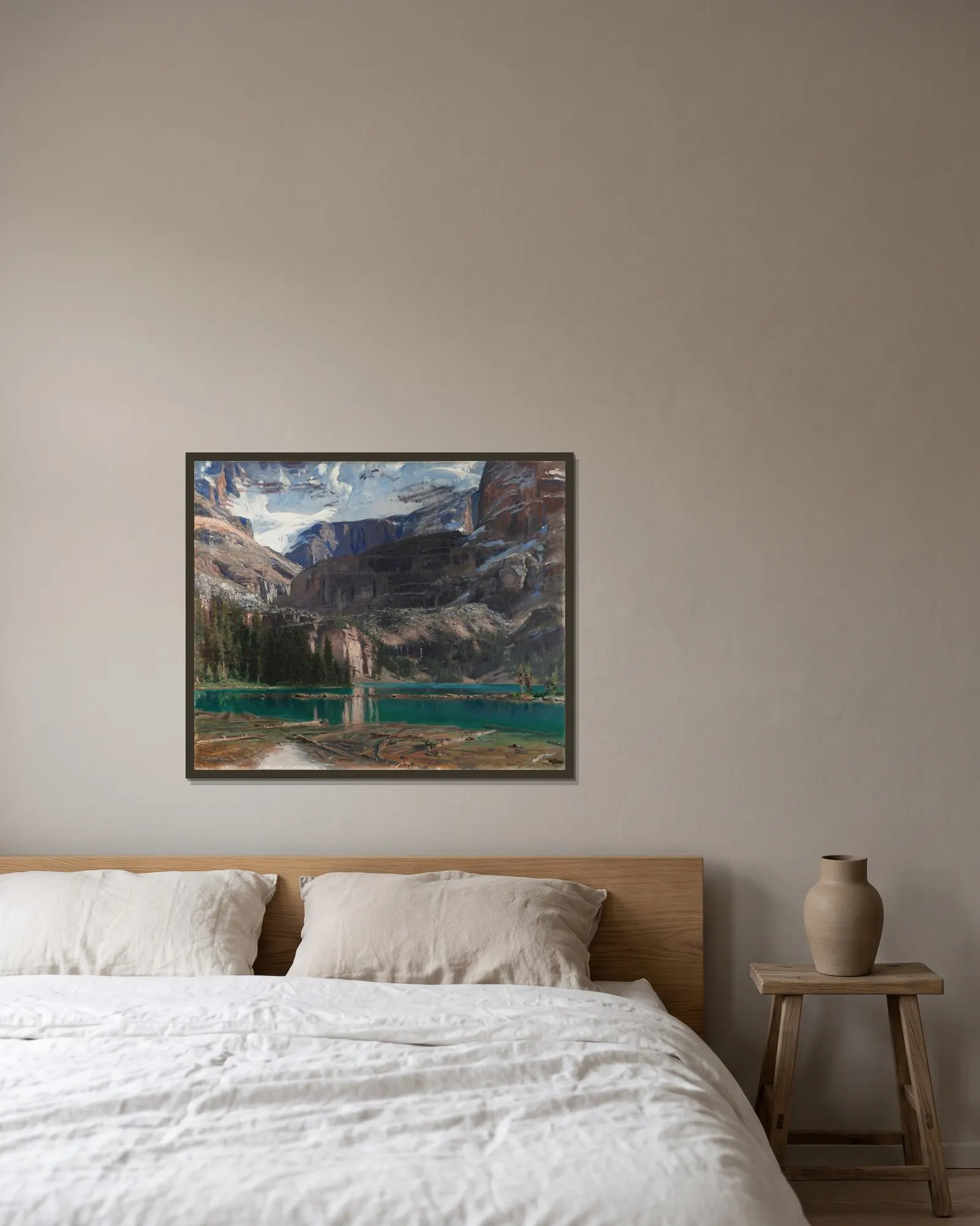 Lake O’Hara av John Singer Sargent inramad på en vägg