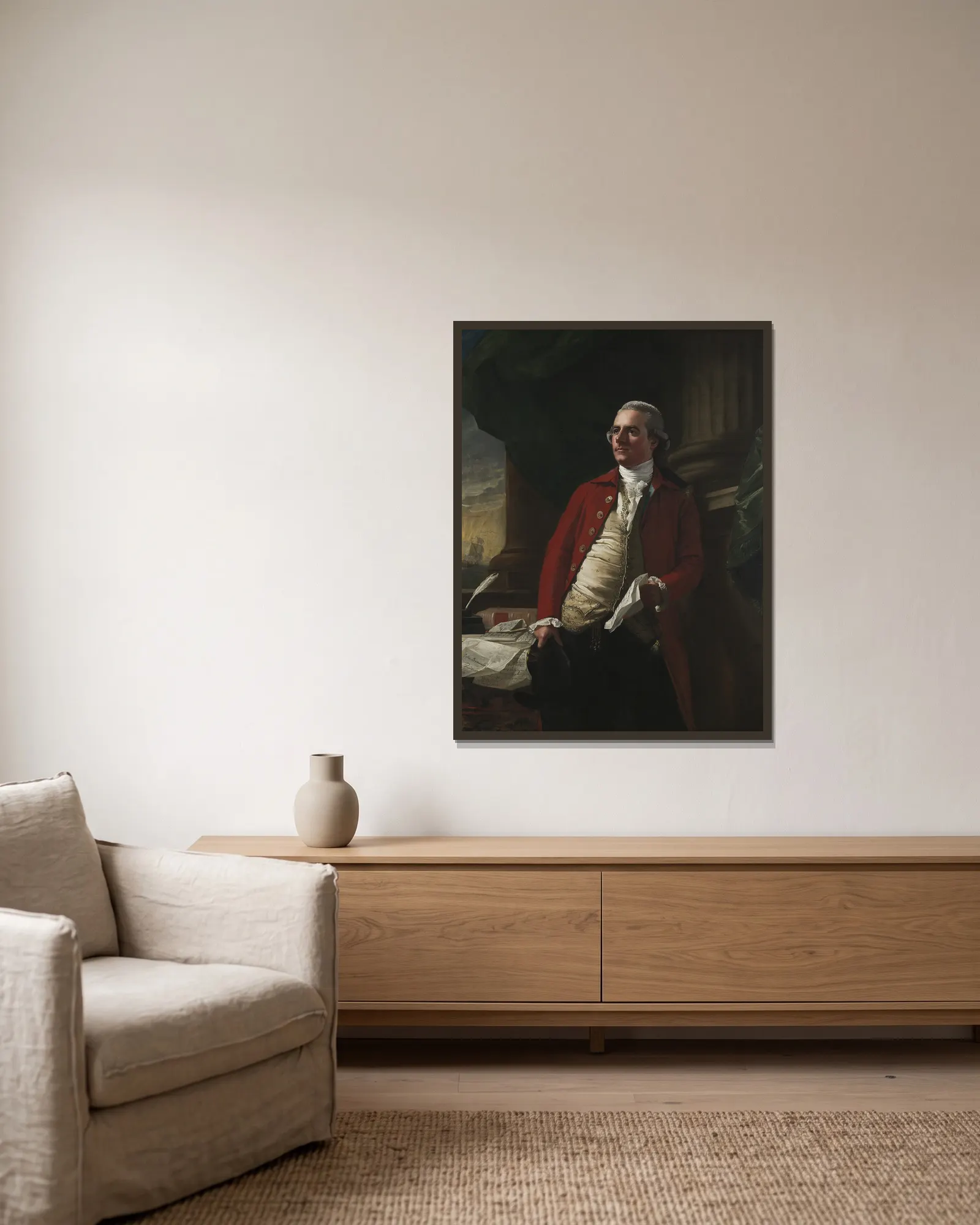 Elkanah Watson av John Singleton Copley inramad på en vägg