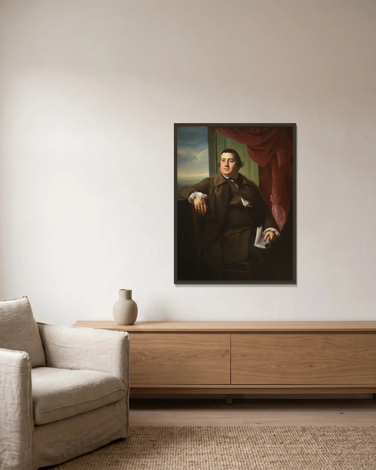 Robert Hooper av John Singleton Copley inramad på en vägg